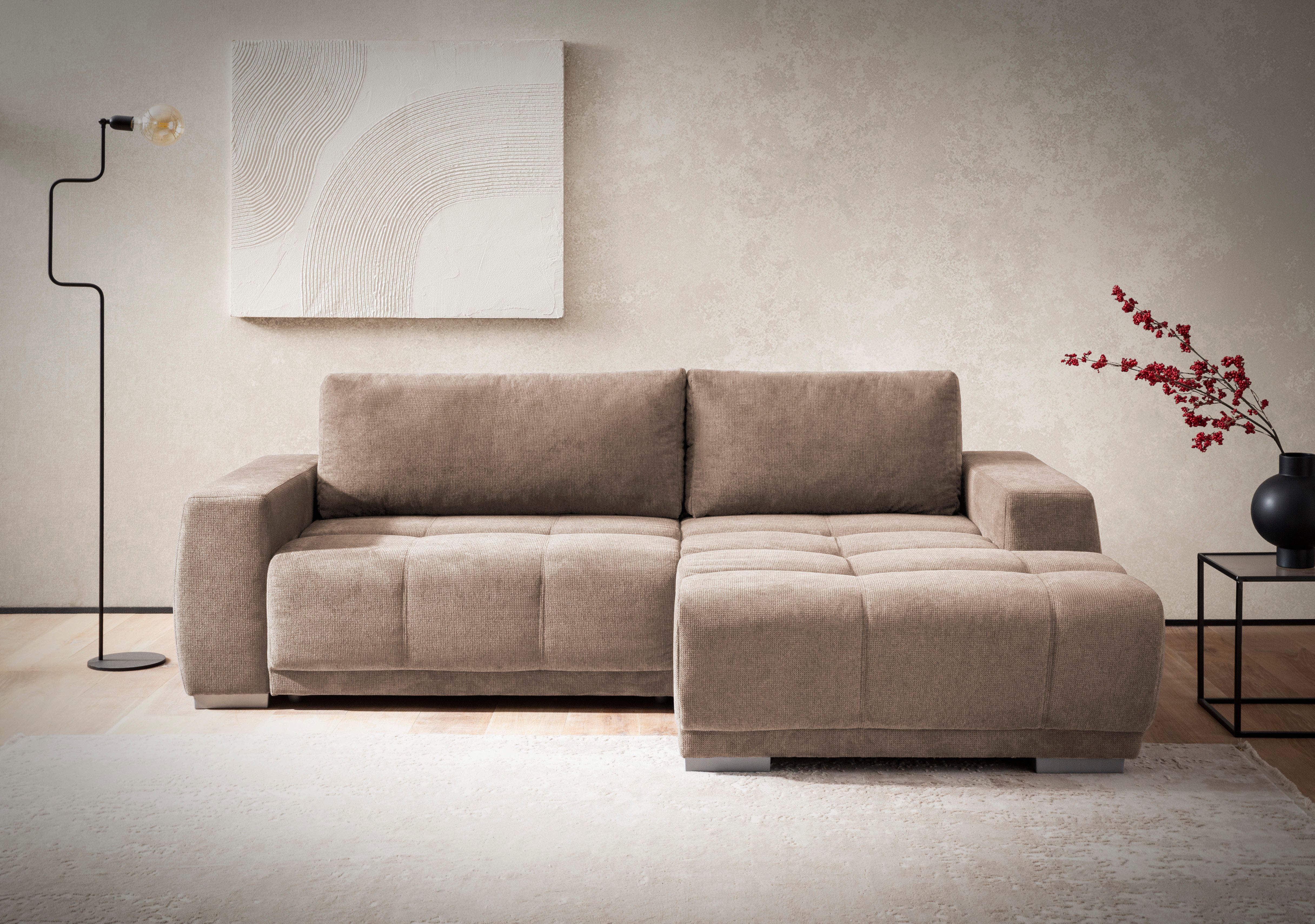 INOSIGN Ecksofa "Bolero L-Form", wahlweise mit Bettfunktion & Bettkasten günstig online kaufen