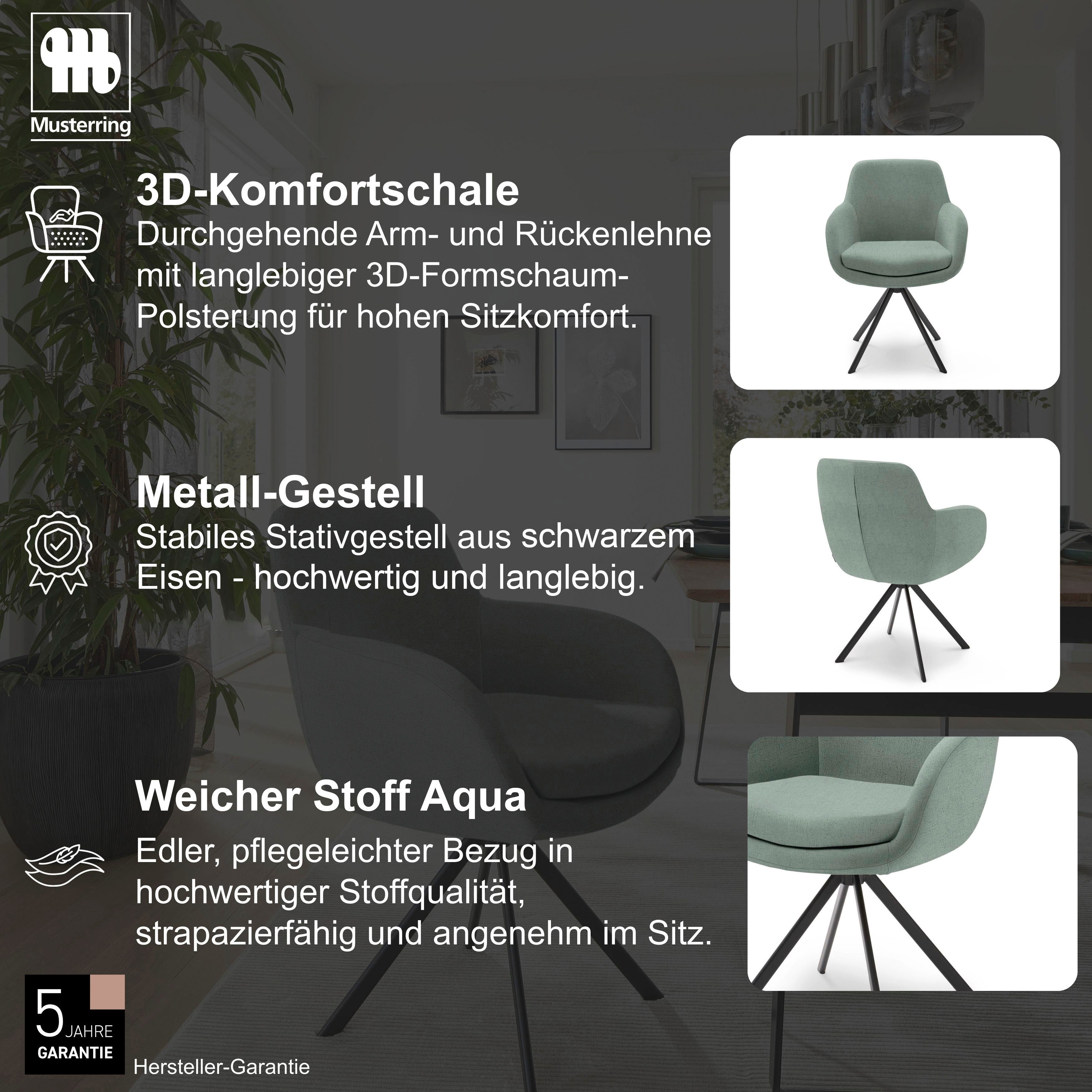 Musterring Esszimmerstuhl Tavia (Set, 2 St), Stativgestell Eisen schwarz, Drehfunktion optional, diverse Farben