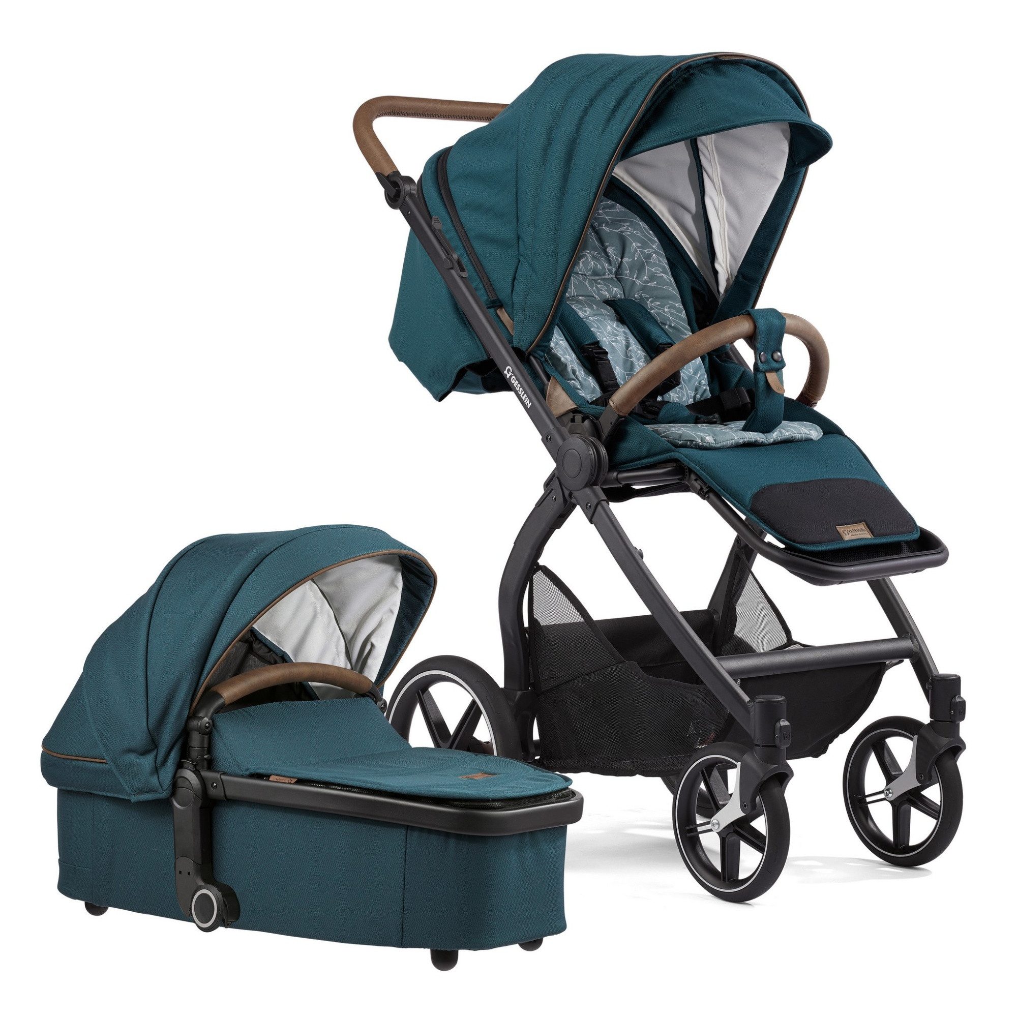 Gesslein Kombi-Kinderwagen Gesslein FX4 Swing 2in1 Kinderwagen-Set inkl. Babywanne Panorama Relax