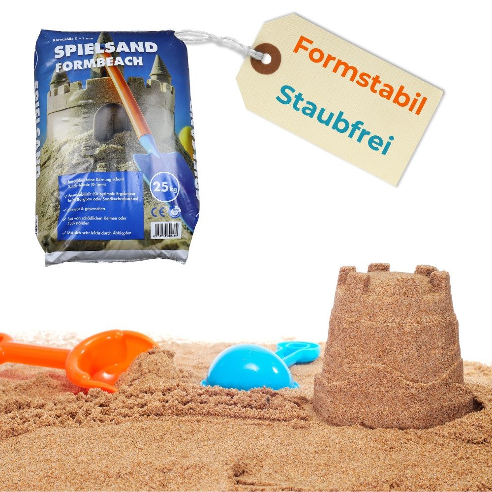 GarPet Spielsand Spielsand Formbeach 25 Kg 0-1 mm Sand für Sandkasten Kinderspielsand