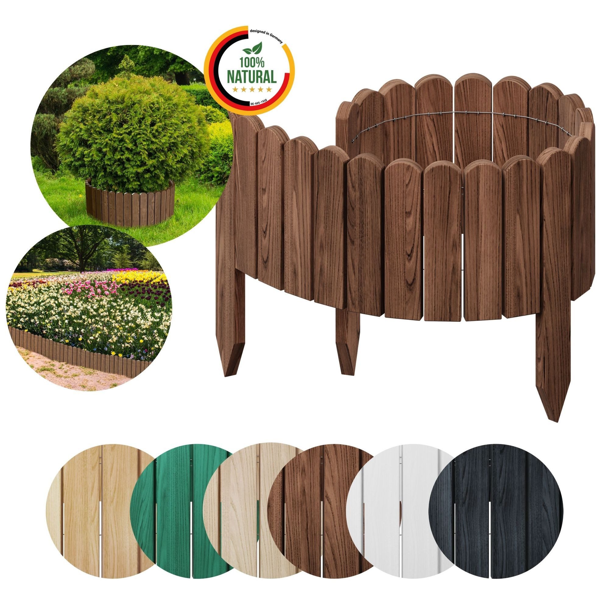Floranica Palisade Rollborder Flexibler Holzzaun aus günstig online kaufen
