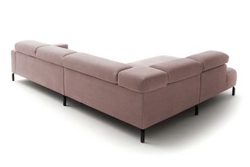 KAWOLA Ecksofa DELIA, Sofa Cord, mit od. ohne Sitzvorzug, versch. Farben