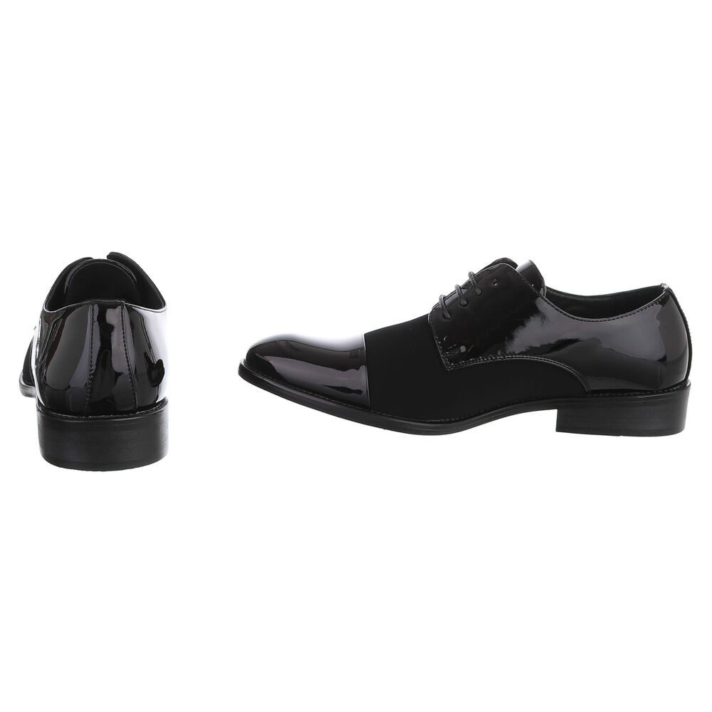 Coolwalk Herrenschuh Derby glänzend Schnürung elegant Freizeit Schnürschuh (91977178) Blockabsatz Business-Schuhe in Schwarz – Bild 5 von 5