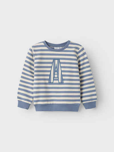 Name It Rundhalspullover Design Print Pullover Lässiges Sweater Oberteil 7450 in Blau