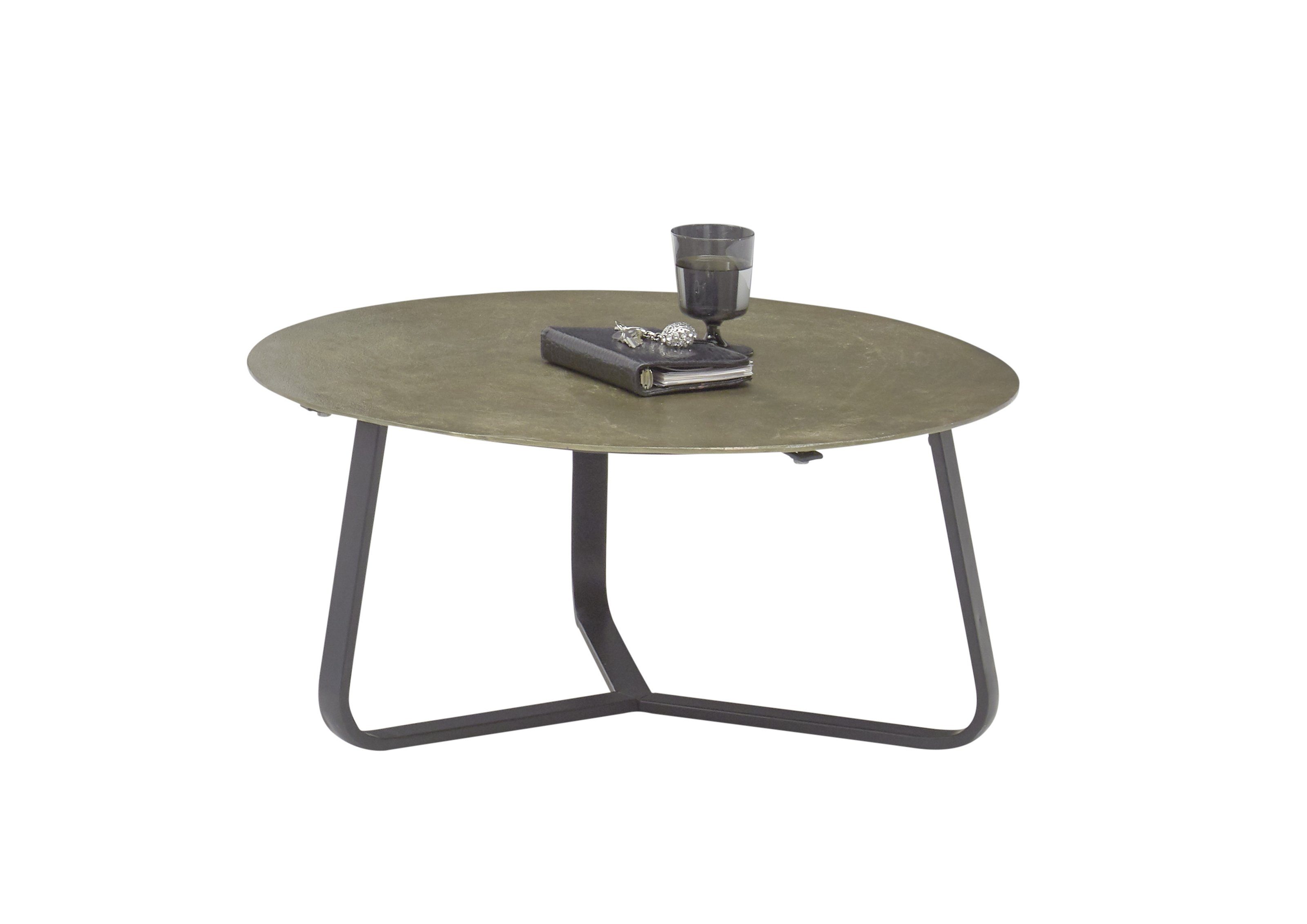 Couchtisch in gold antik, Metall - 33,5x75cm (HxD)