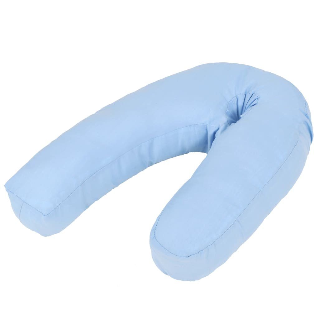 vidaXL Stillkissen Schwangerschaftskissen J-förmig 54x(36-43) cm Blau