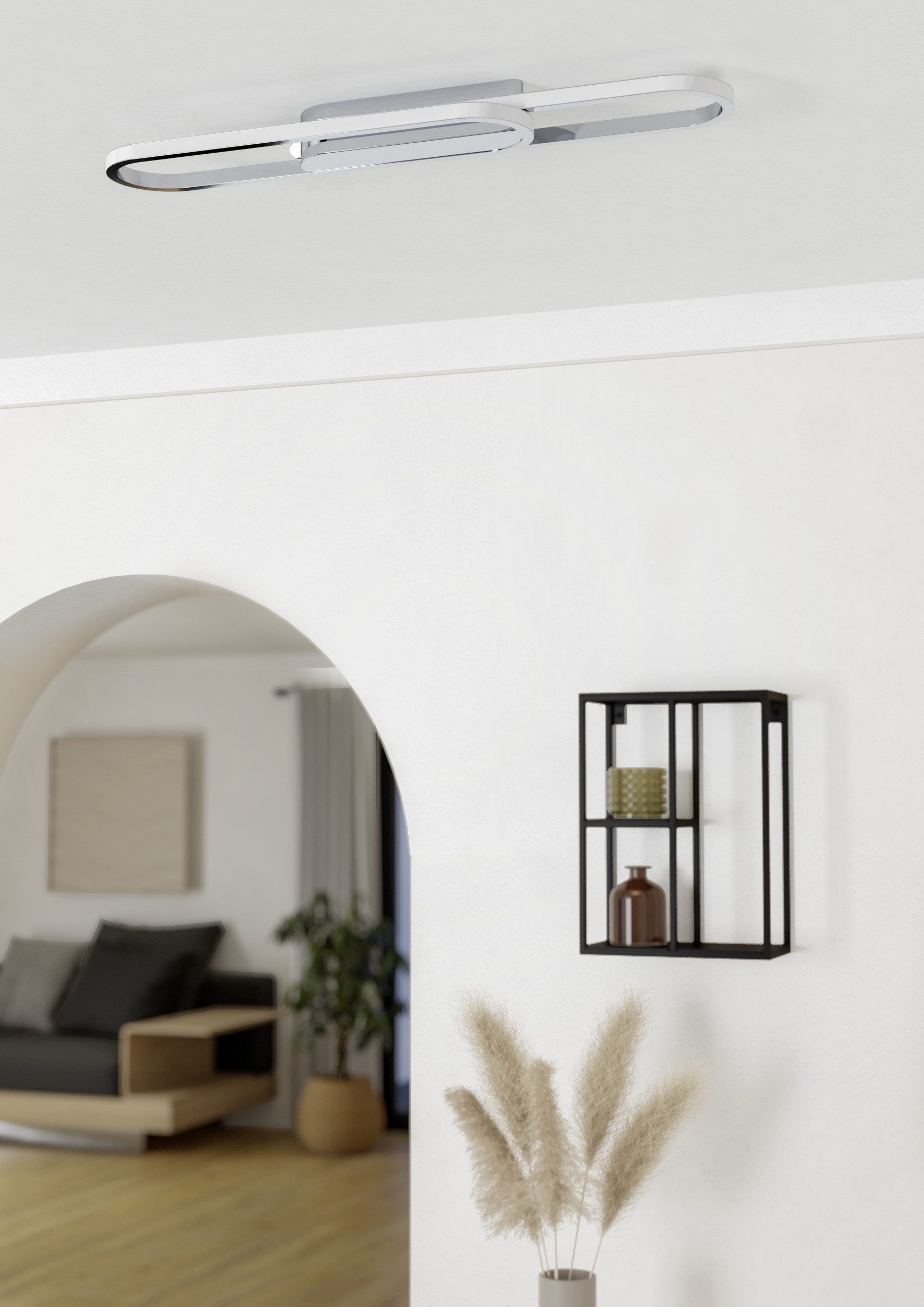 EGLO LED Deckenleuchte CONIVARENA Deckenlampe - Stahl, Alu - LED - 20W - IP20, LED fest integriert, Kaltweiß, Neutralweiß, Warmweiß, Wohzimmerlampe, Esszimmerlampe, Flur, Schlafzimmer, L69 x B17 x H5,5cm