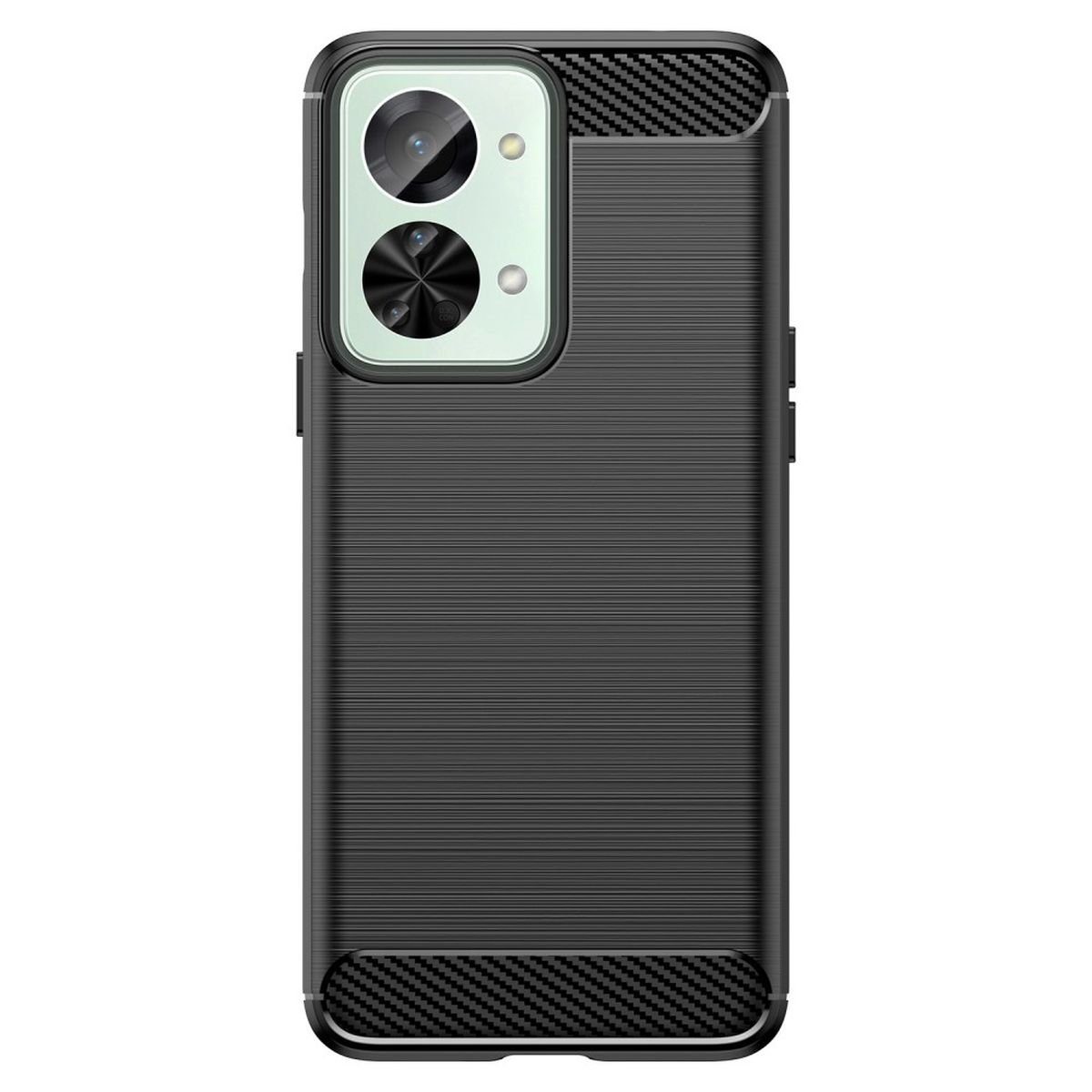 CoverKingz Handyhülle Hülle für OnePlus Nord 2T 5G Handyhülle Silikon Case Cover Bumper 16,25 cm (6,4 Zoll), Handyhülle Bumper Silikoncover Softcase Carbonfarben