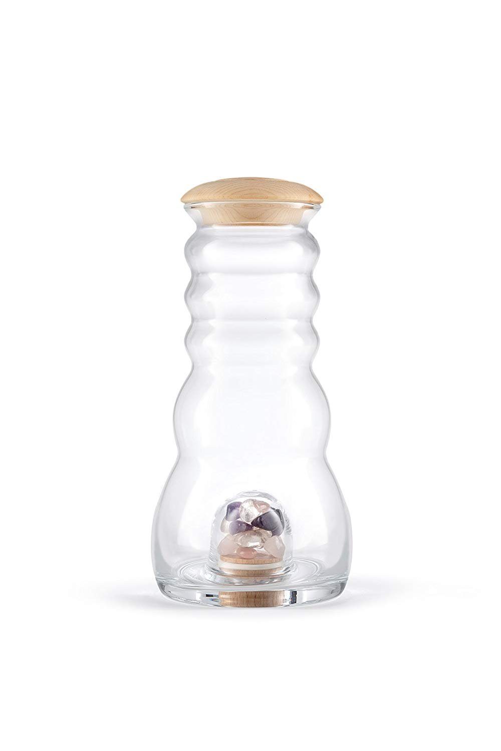 Natures-Design Wasserkrug Cadus mit Edelsteinen und Zirbenholzdeckel 1.5l