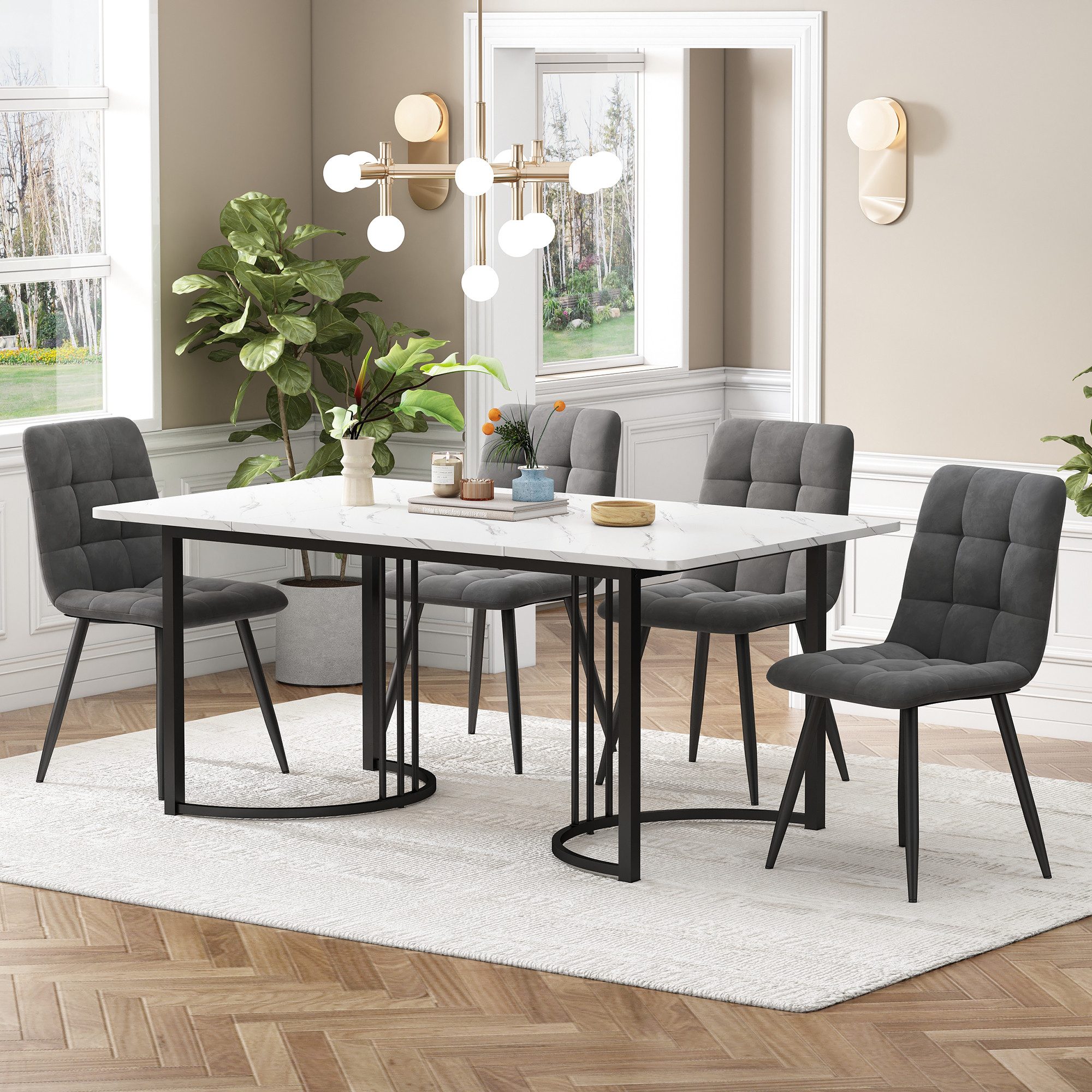Flieks Essgruppe, (Set, 5-tlg., 140×80cm Tischplatte), günstig online kaufen