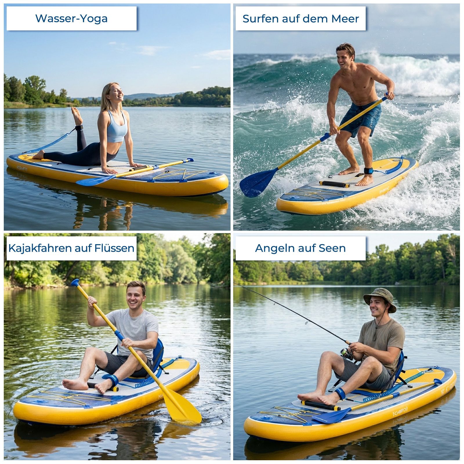 HOMALL Inflatable SUP-Board Aufblasbares Stand Up Paddle Board mit Halter, Sitz und Fußband, 320cm SUP-Board Set mit Action-Cam Halterung, Bis 130kg – Bild 4 von 5
