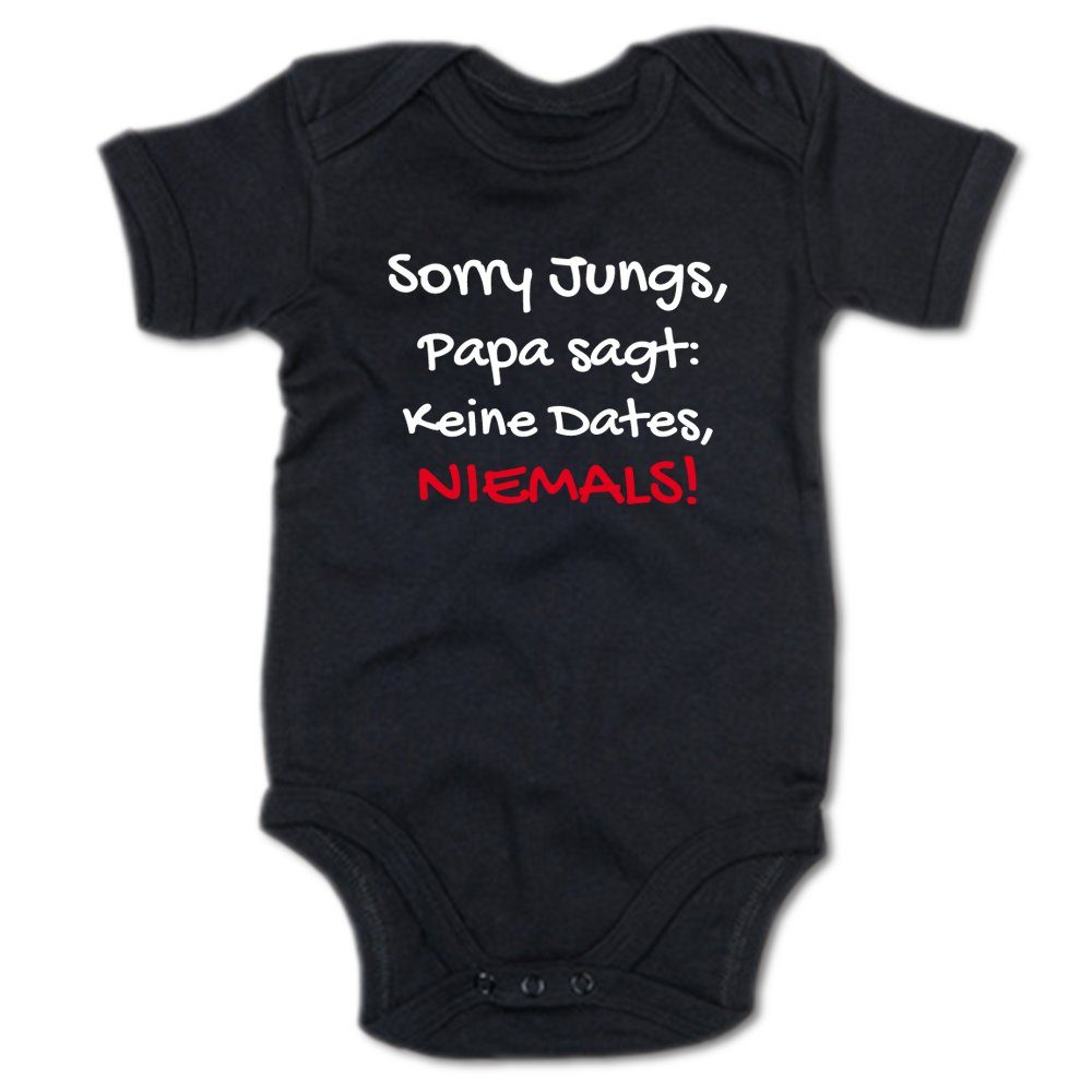 G-graphics Kurzarmbody Sorry Jungs, Papa sagt: Keine Dates, NIEMALS! Baby Body mit Spruch / Sprüche / Print / Motiv