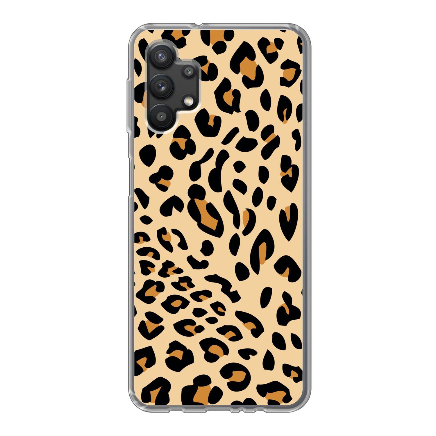 MuchoWow Handyhülle für Samsung Galaxy A32 5G Tiermuster - Panther - Leopard, Smartphone-Bumper, Print, Handy Schutzhülle Dünn