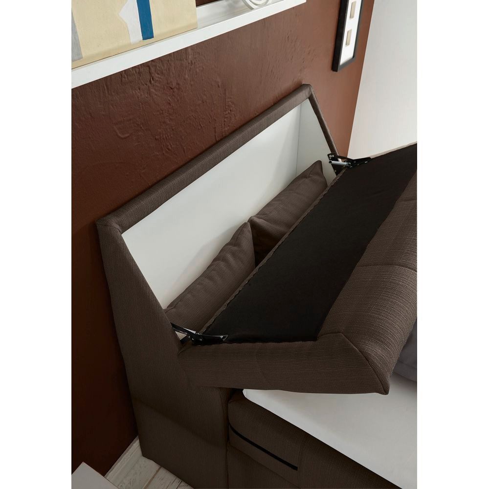 Lomadox Boxspringbett CONCORD3M-09, 120x200cm, H2, elektrisch verstellbar, in silber