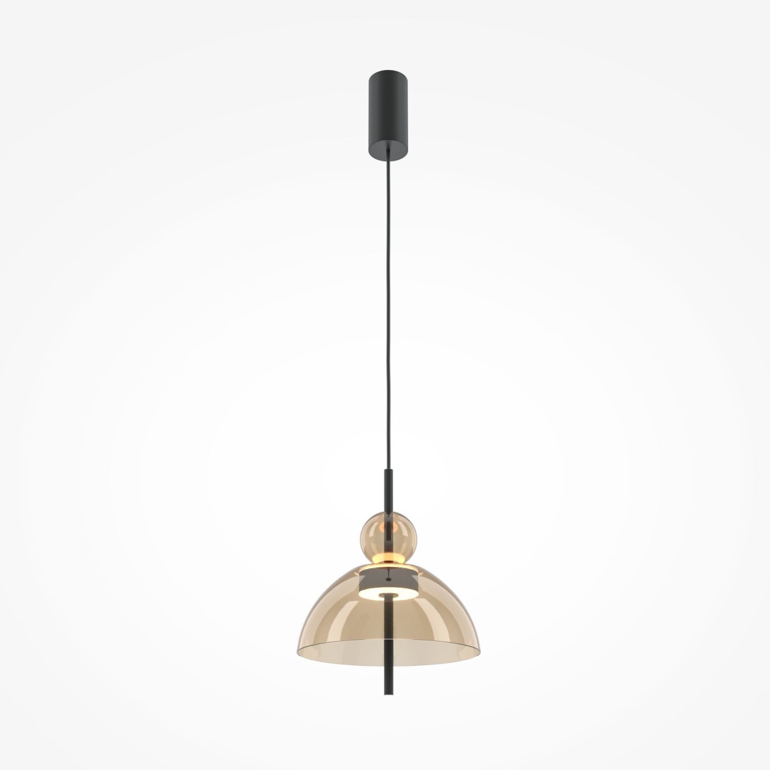 Licht-Erlebnisse Pendelleuchte AVENY, LED fest integriert, Warmweiß, LED Glas Metall 3000 K warmweiß 1300 lm Ø 25 cm rund H: max. 349,5 cm