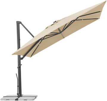 Schneider Schirme Ampelschirm Rhodos Smart, BxL: 300x300 cm, Alu/Polyester, inkl. Plattenständer/Schutzhülle