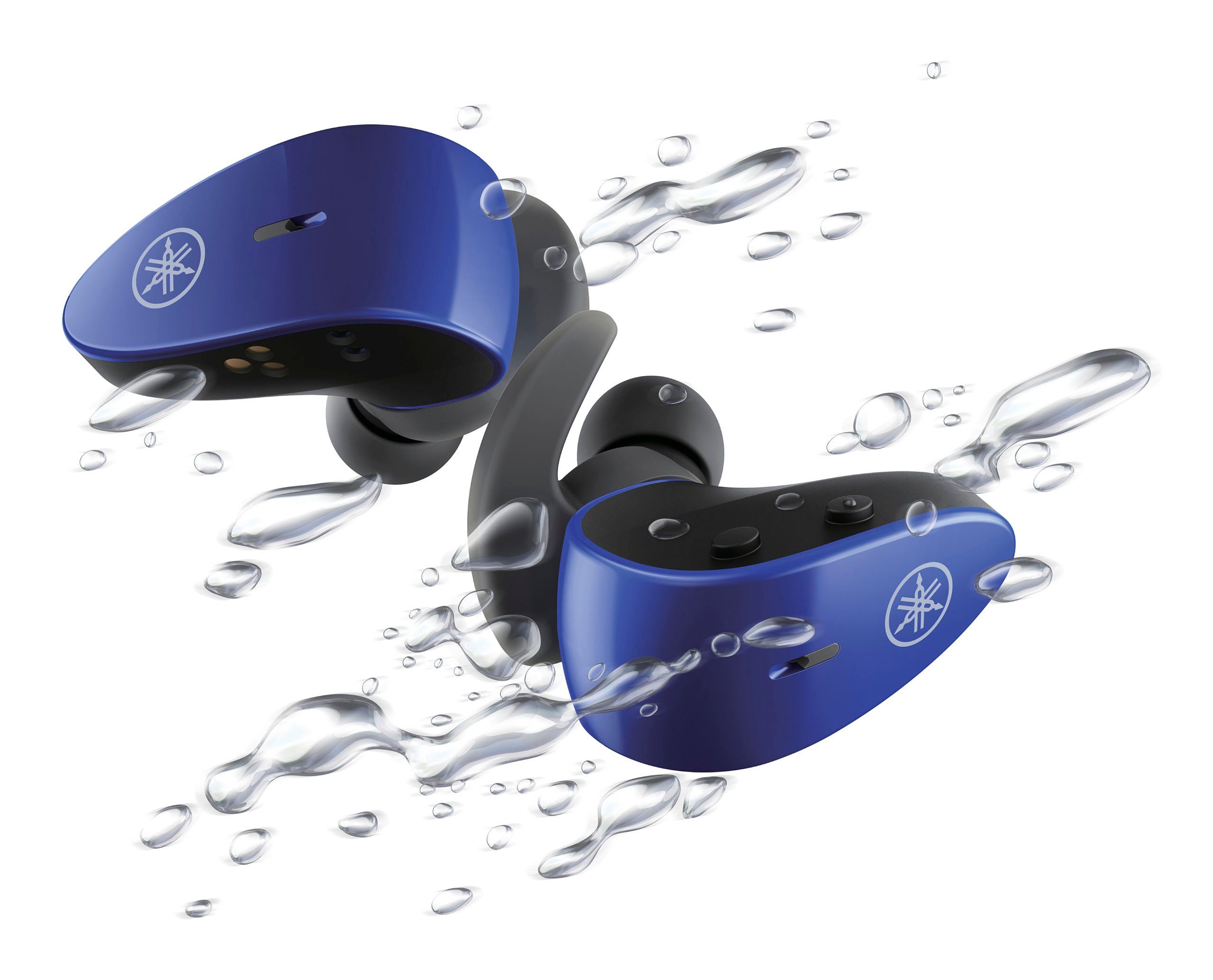 Yamaha TW-ES5A In-Ear-Kopfhörer (Freisprechfunktion, Sprachsteuerung, Google Steuerung Wireless, Siri, Anrufe und Bluetooth) True Blau integrierte für Musik, Assistant
