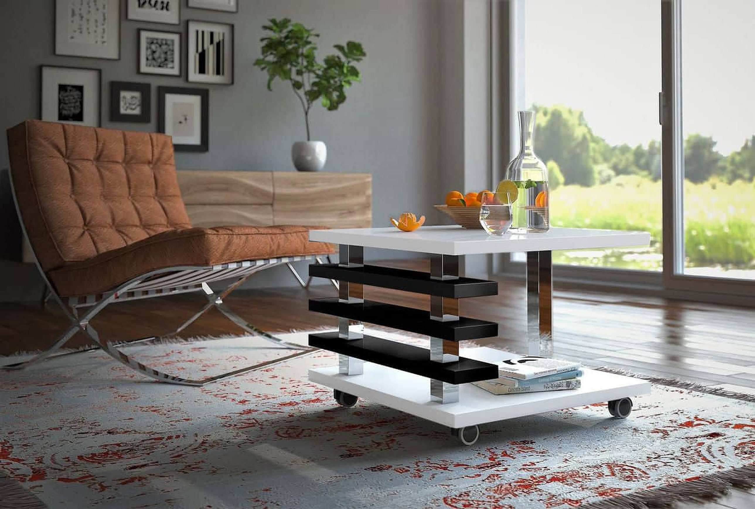 designimpex Couchtisch mit ROLLEN DC-2 Weiß günstig online kaufen