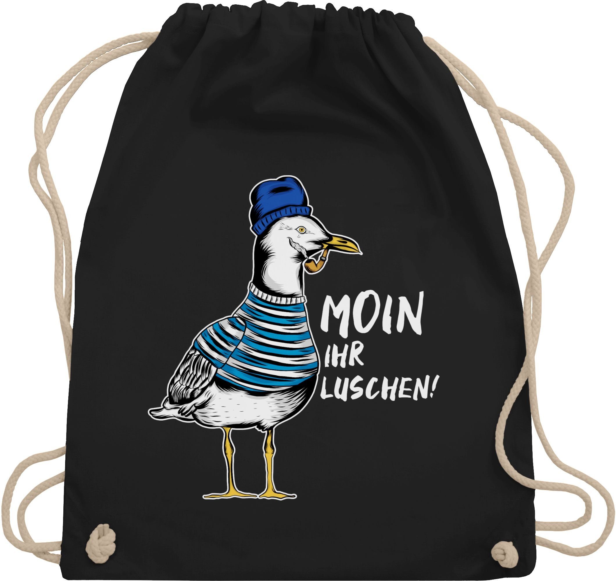Shirtracer Turnbeutel »Moin ihr Luschen Coole Möwe Weiß Sprüche
