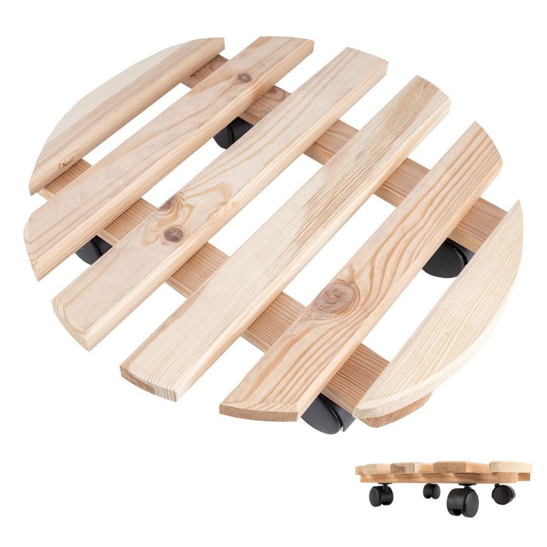 Creative Home Pfannenuntersetzer Pflanzenroller Holz Tragkraft 80 kg