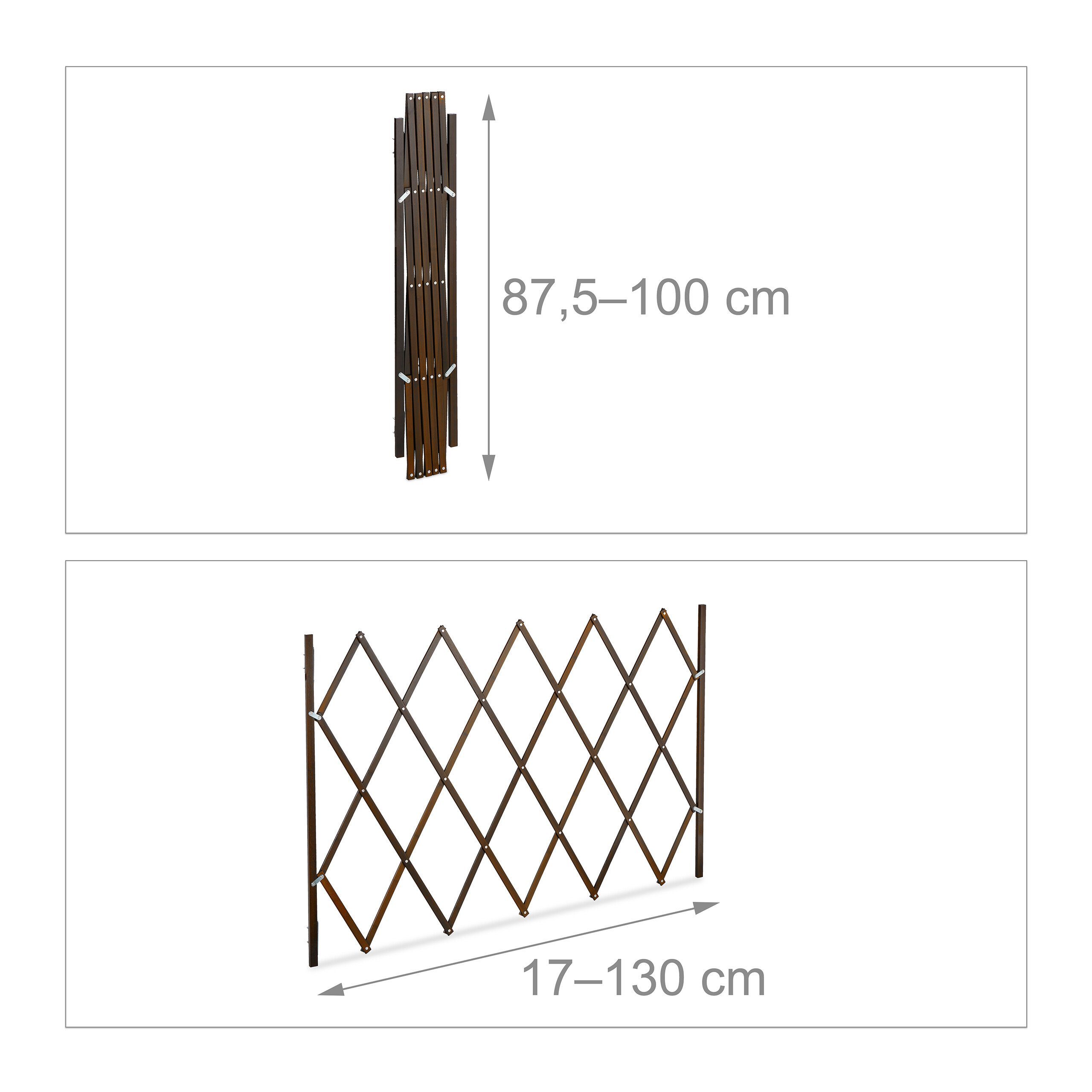 relaxdays Universalschutzgitter Ausziehbares Hundeabsperrgitter in Braun