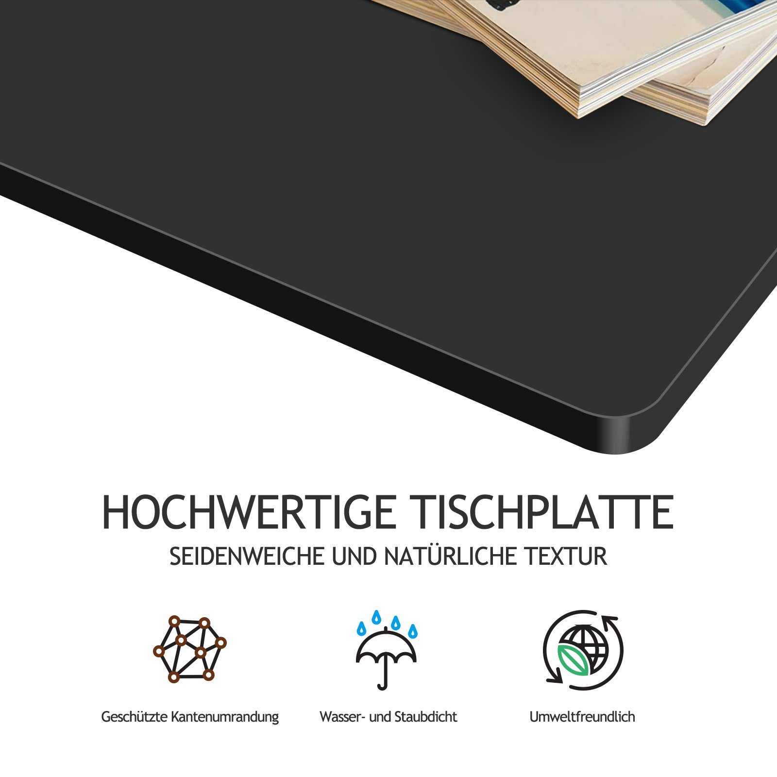 FLEXISPOT Tischplatte DIY Tischplatten (Holzwerkstoff, Farbe auswählbar, Groß auswählbar, Stabile Tischplatte), DIY Schreibtischplatte Bürotischplatte