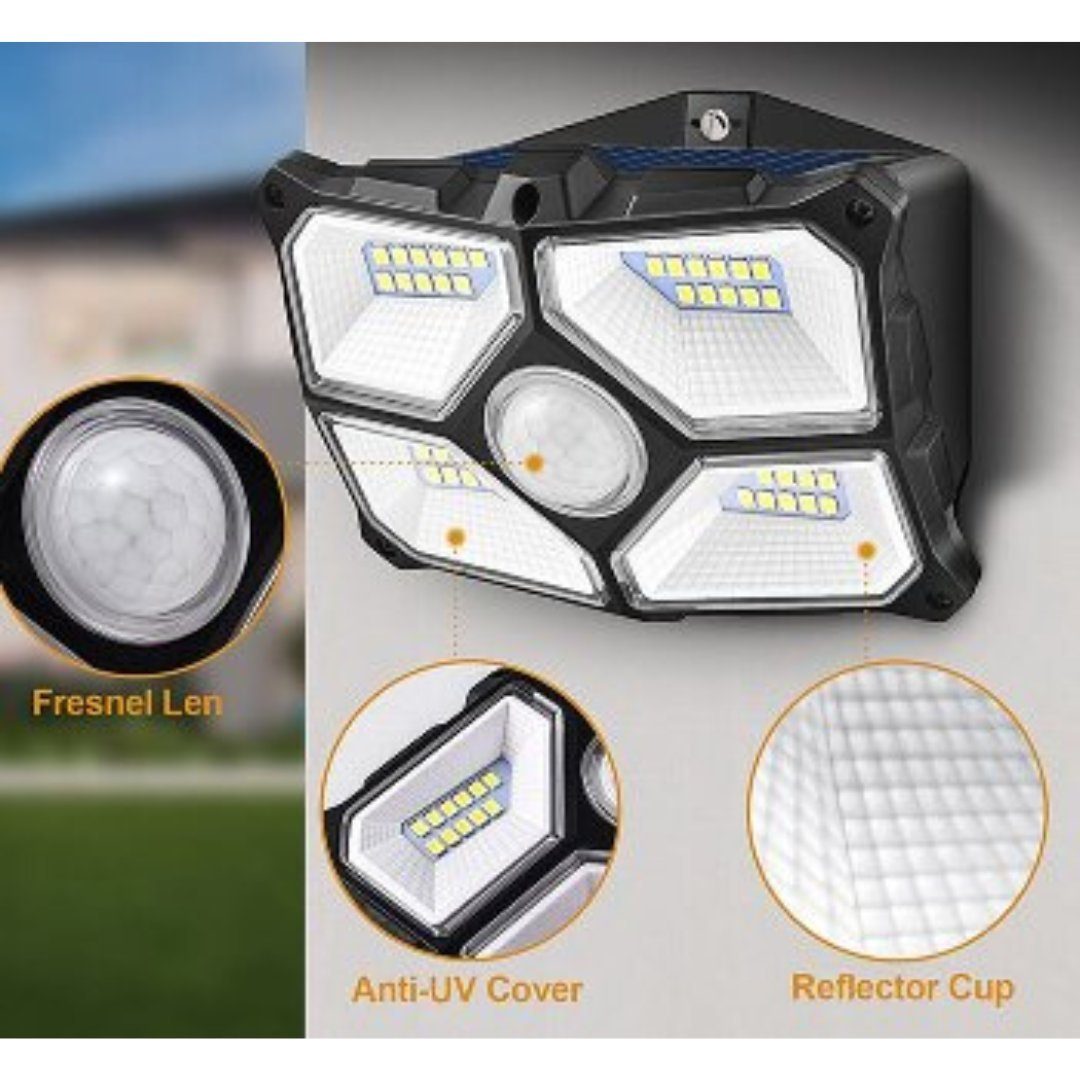 Außen-Wandleuchte LED Solar Wandleuchte "SWL 722" PIR Bewegungsmelder, 72 LEDs, IP65