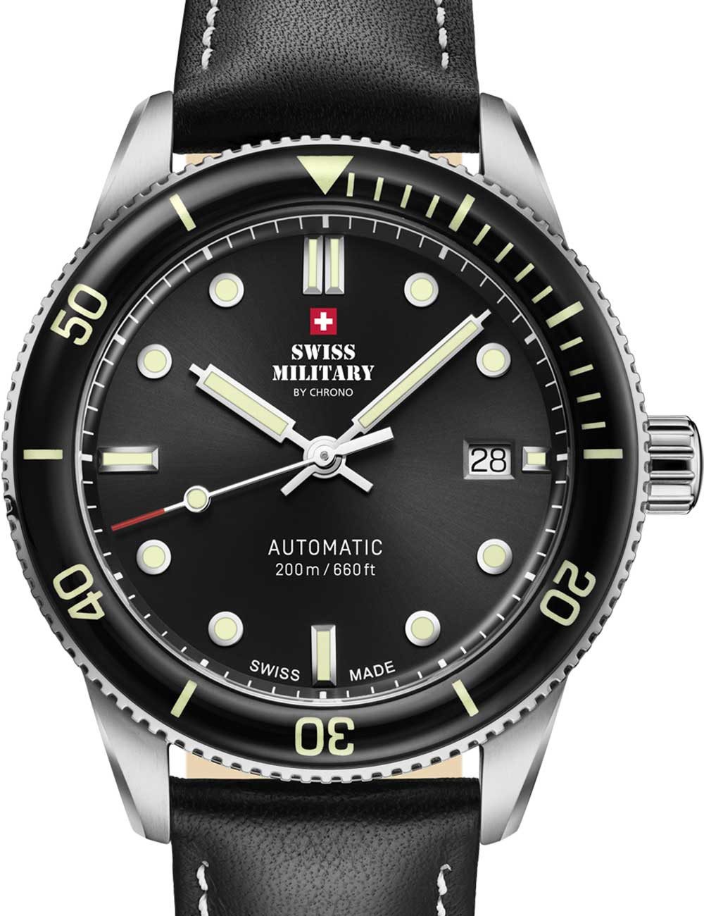 Swiss Military by Chrono Automatikuhr Swiss Military SMA34106.05 Herrenuhr Automatik Taucheruhr Swiss Military SMA34106.05 Herrenuhr Automatik Taucheruhr