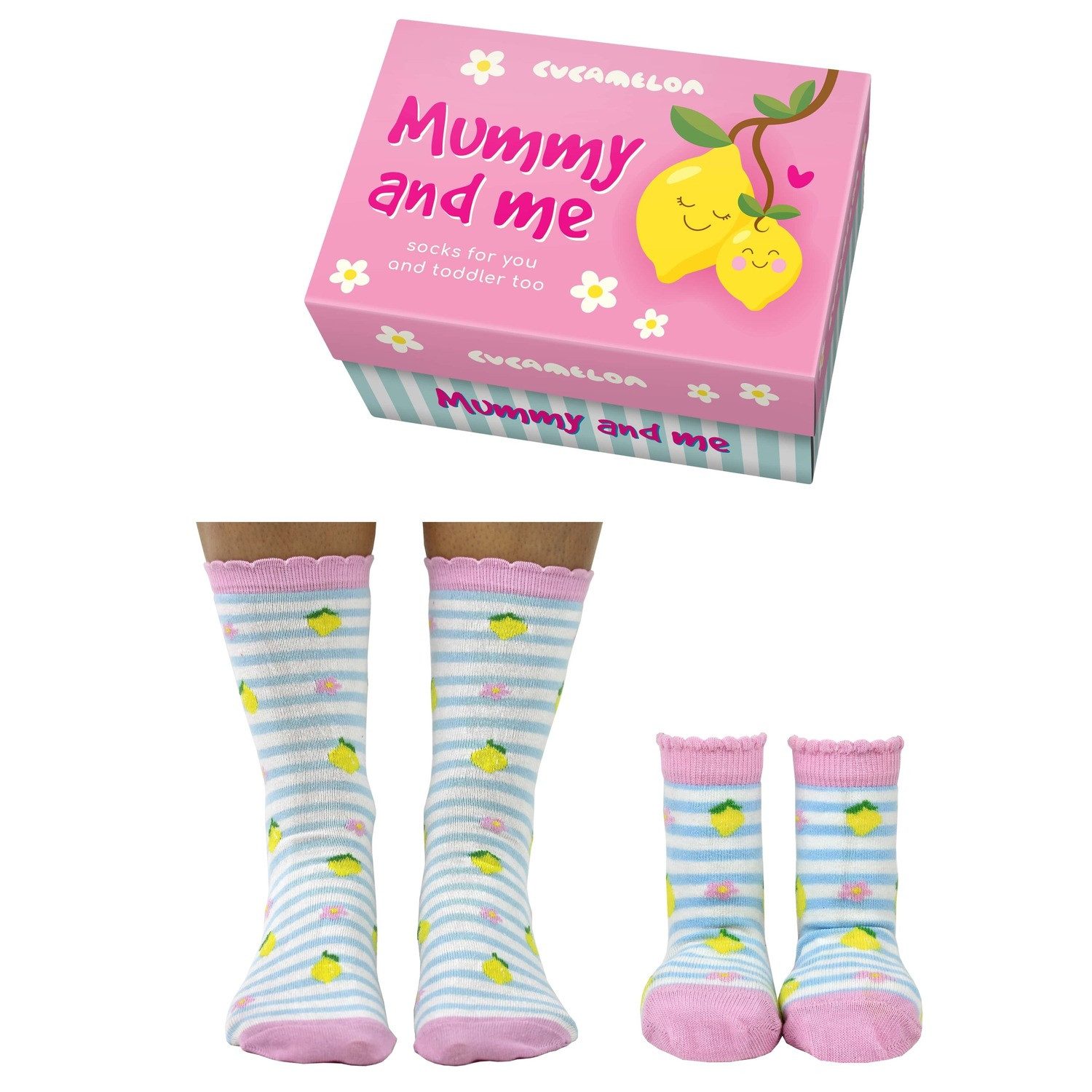 Cucamelon Freizeitsocken Mama und ich Cucamelon Zitronen Socken für Mutter und Kind (2 Paar)