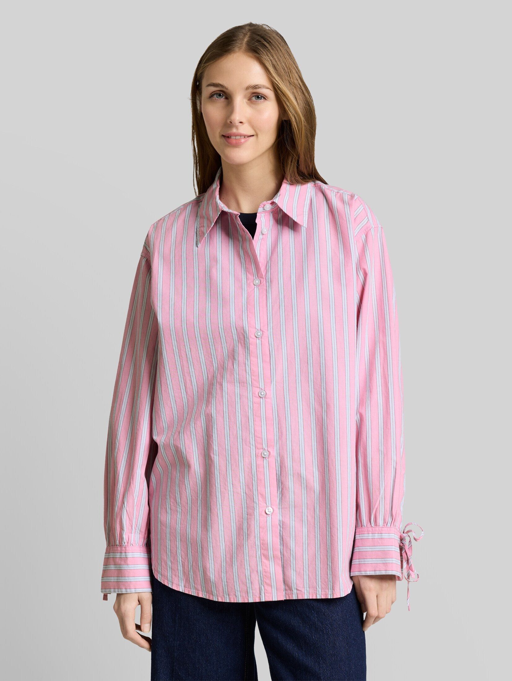 TOM TAILOR Denim Langarmbluse Blusen & Shirts Oversize Hemdbluse mit Streifenmuster