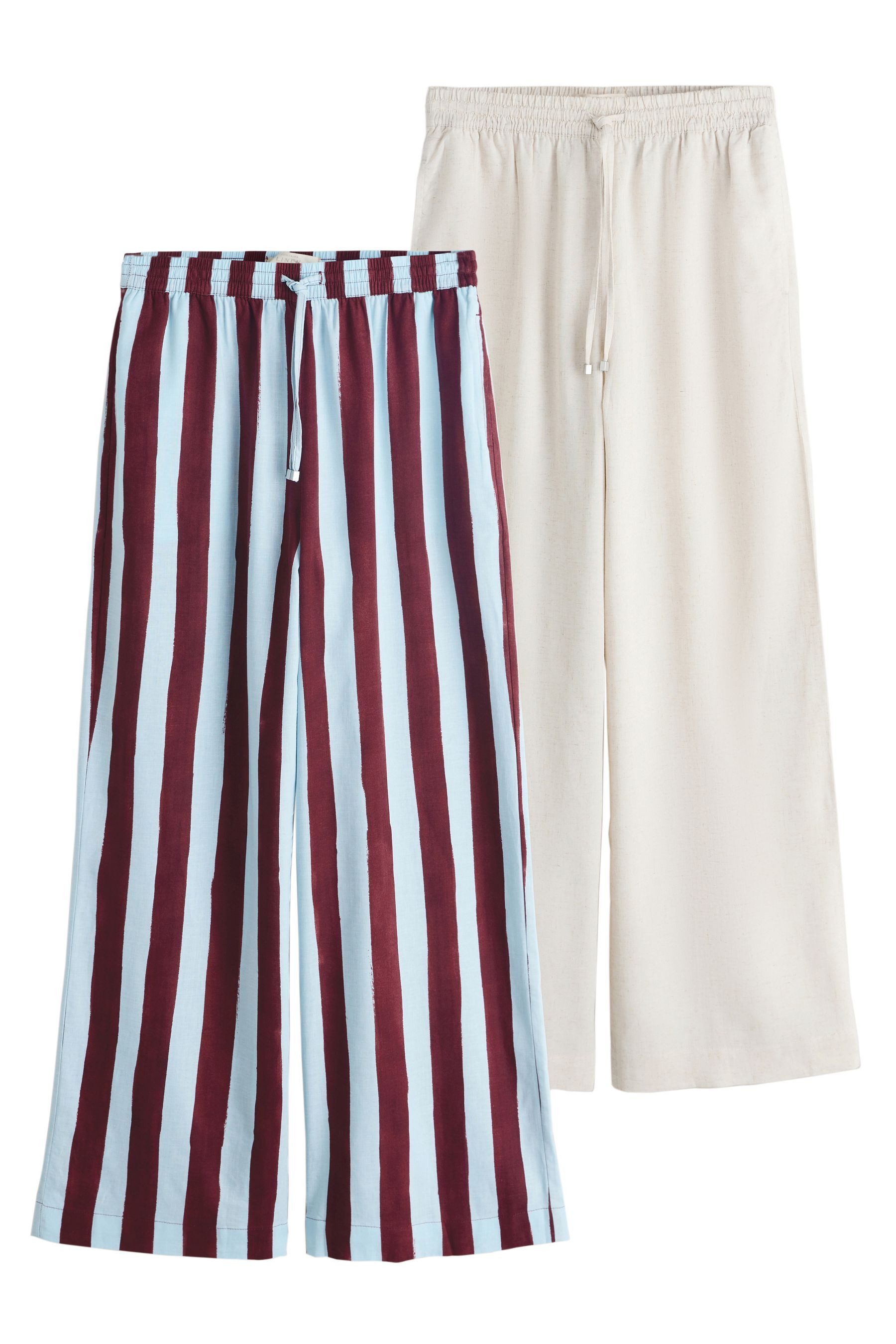 Next Dehnbund-Hose 2er-Pack Hosen mit weitem Bein, Kurzgröße (2-tlg)