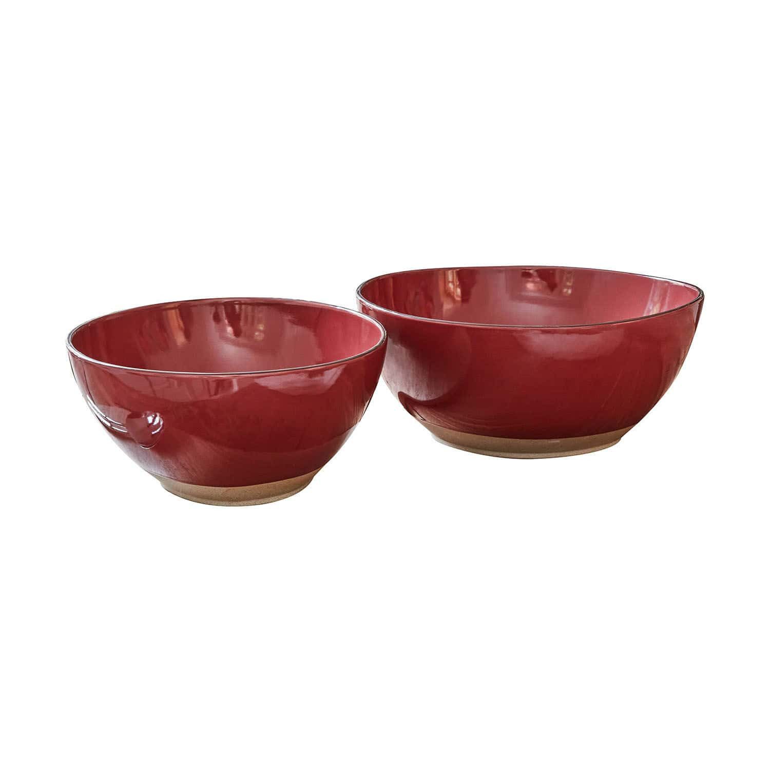 Mirabeau Geschirr-Set Salatschüssel 2er Set Biarré rot, Steinzeug