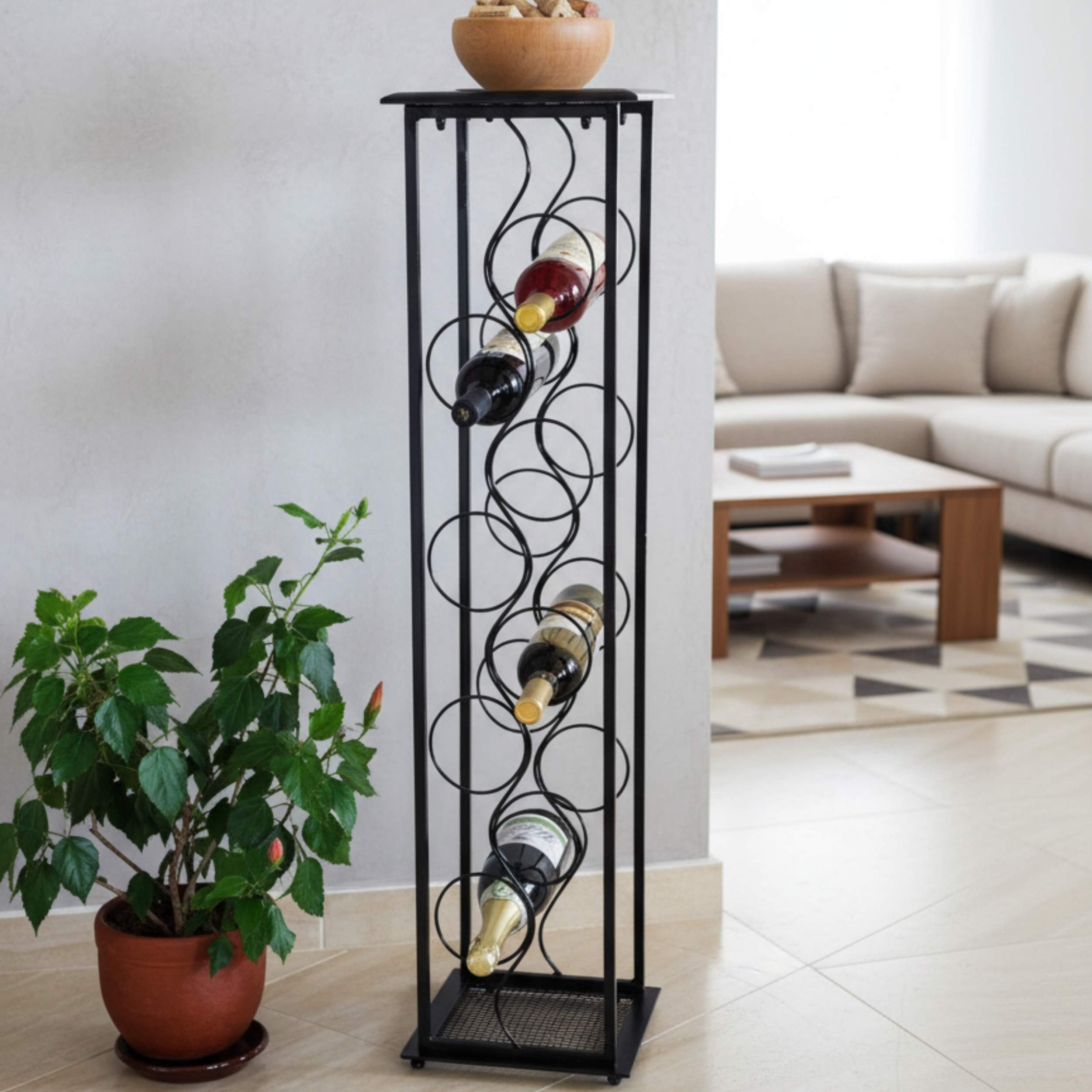 DanDiBo Weinregal Blumensäule "Oktave" 100 cm Flaschenständer Metall Regal, Flaschenhalter – Bild 3 von 5
