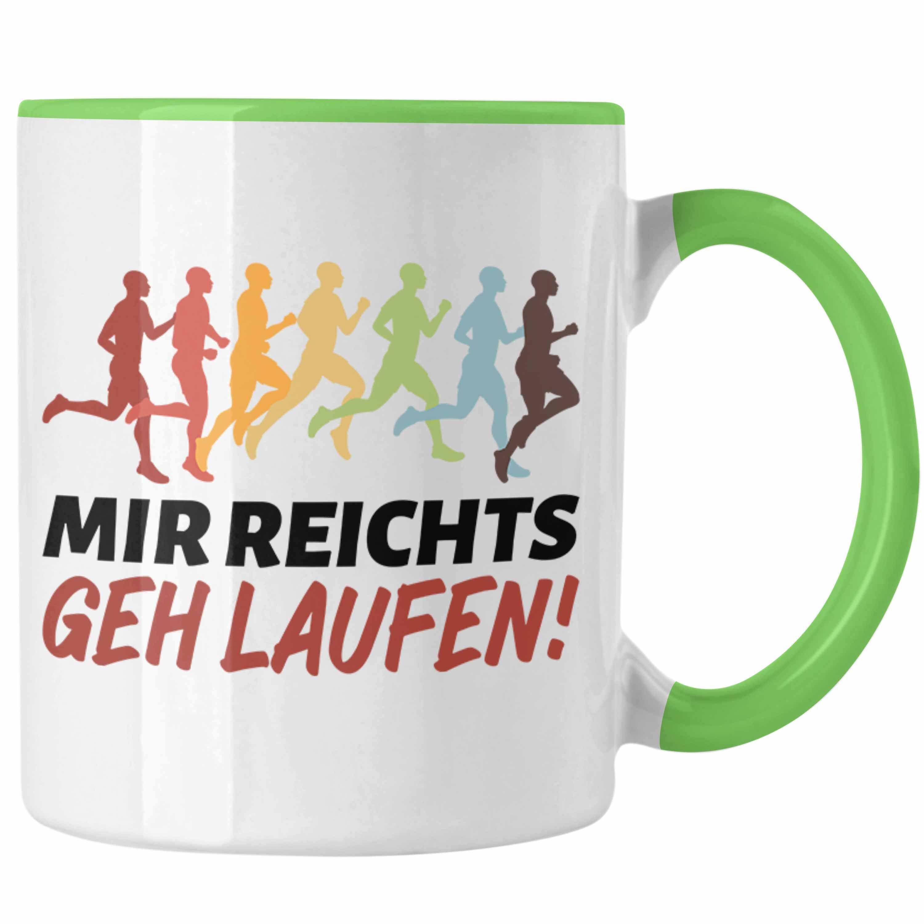 Trendation Tasse Mir Reichts Ich Geh Laufen Tasse Geschenk für Jogger Läufer Geschenkid Grün