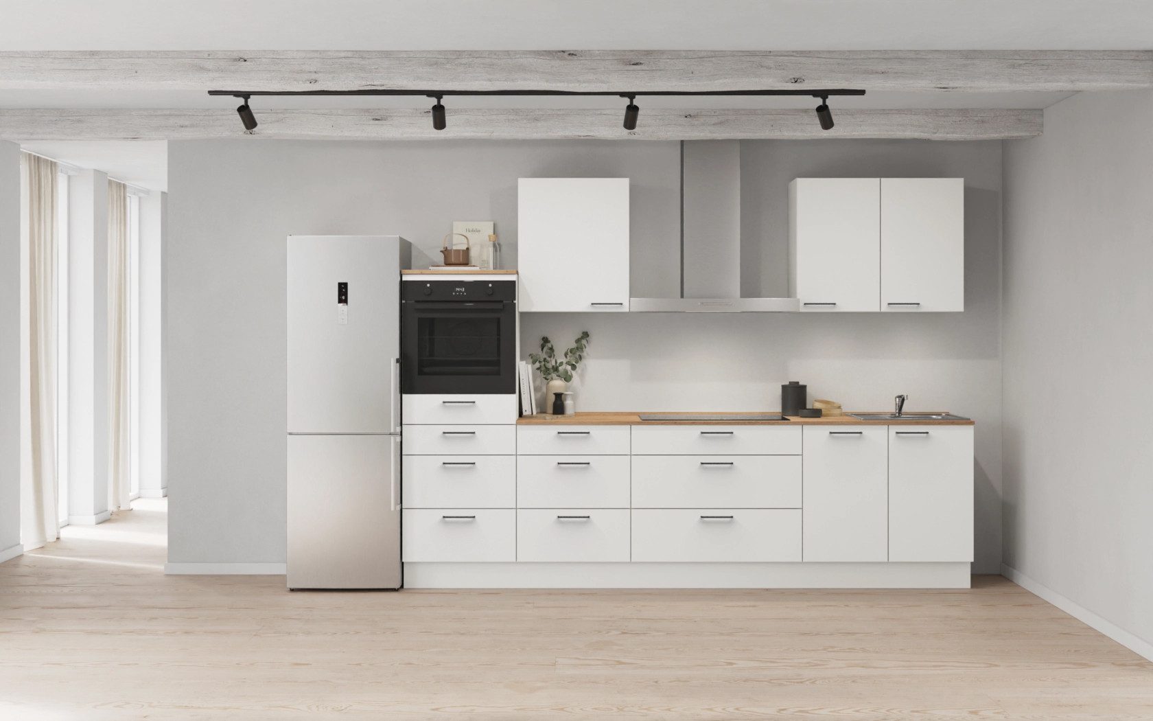 nobilia® Küchenzeile Salev, individuell anpassbar, gratis Küchenplanung mit Profis, (Breite 300 cm), vormontiert, wahlw. mit E-Geräten, inkl. Lieferung