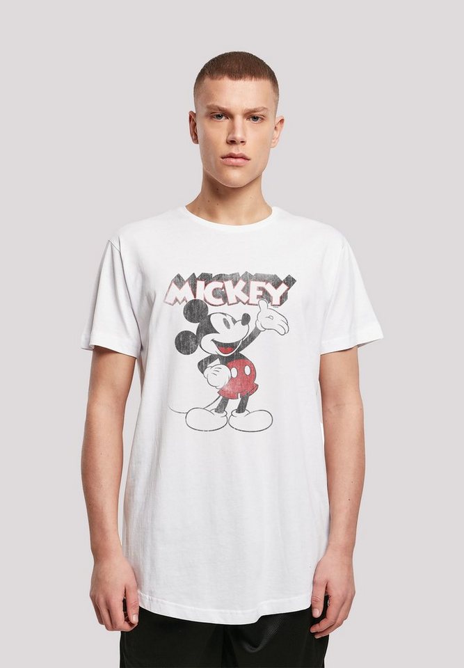 F4NT4STIC T-Shirt Disney Micky Maus Presents Print, Extra lang  geschnittenes Herren T-Shirt