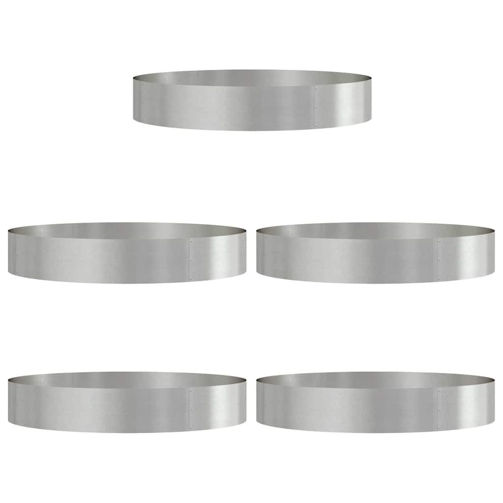vidaXL Blumentopf Gartenpflanzer 5 pcs Silber günstig online kaufen