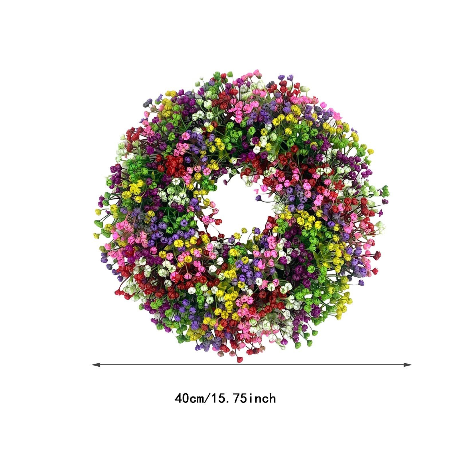 Kunstkranz Türkranz Ganzjährig Außen Deko, Künstlicher Blumenkranz Deko, Agger, für Haustür,Frühling Sommer Außen Türkranz Modern Deko – Bild 4 von 4