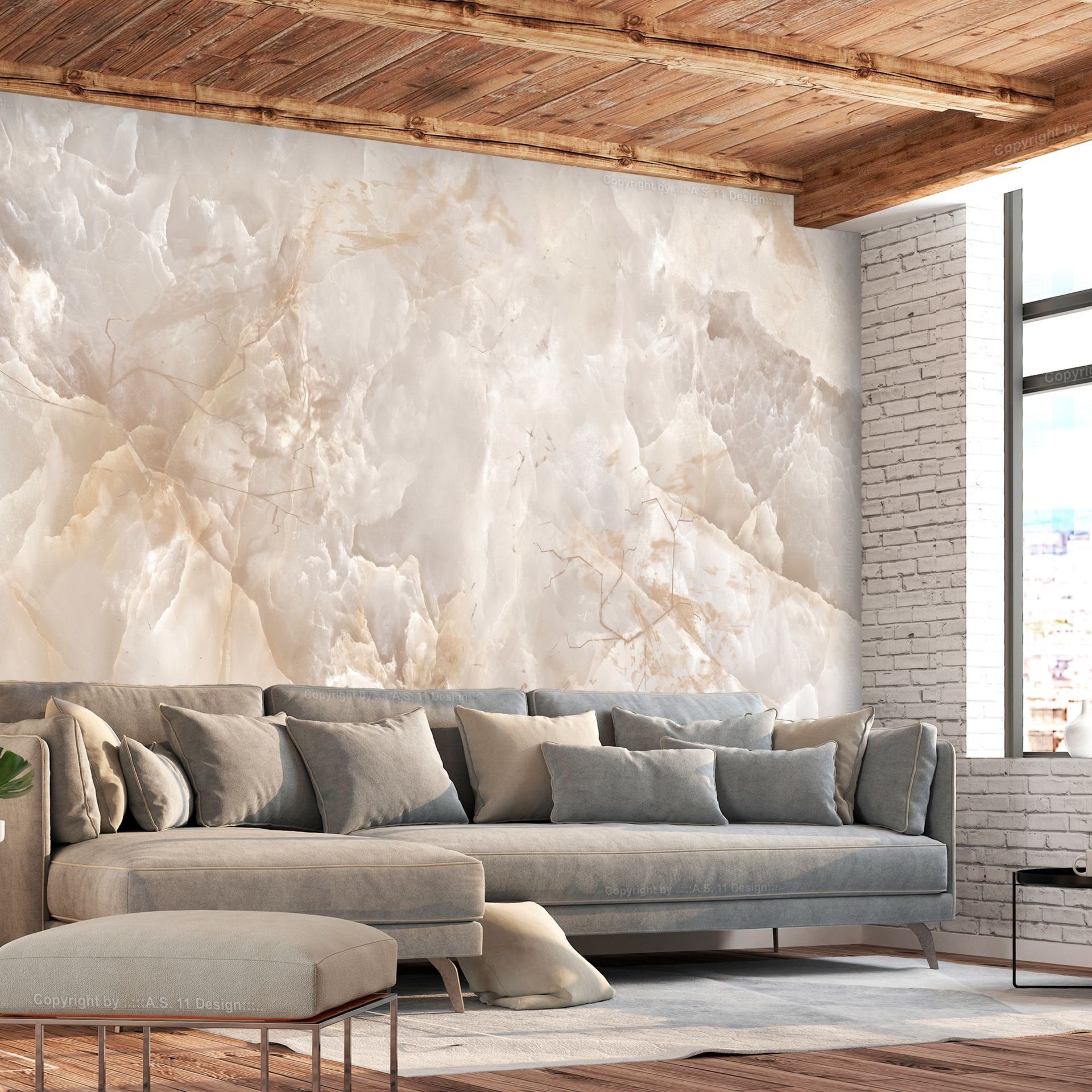 KUNSTLOFT Vliestapete Toned Marble 1x0.7 m, Halb-matt, lichtbeständige Design Tapete