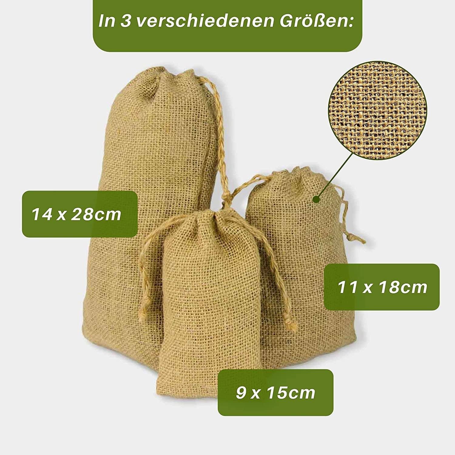 wisefood Küche 24-tlg., Jutesäckchen - natur 9x15cm (Naturfaser) - 24er Set - 1 Set