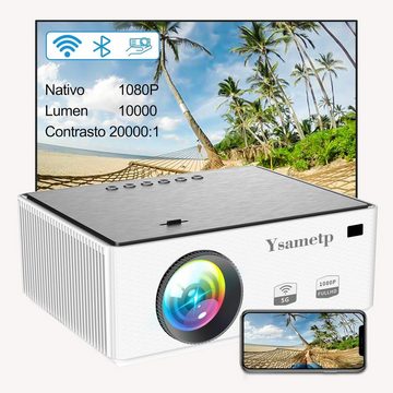 Ysametp Beamer (10000:1, 1920 x 1080 px, Mini Projektor 5G+WiFi Full HD 1080P Video Projector 8000L tragbarer)