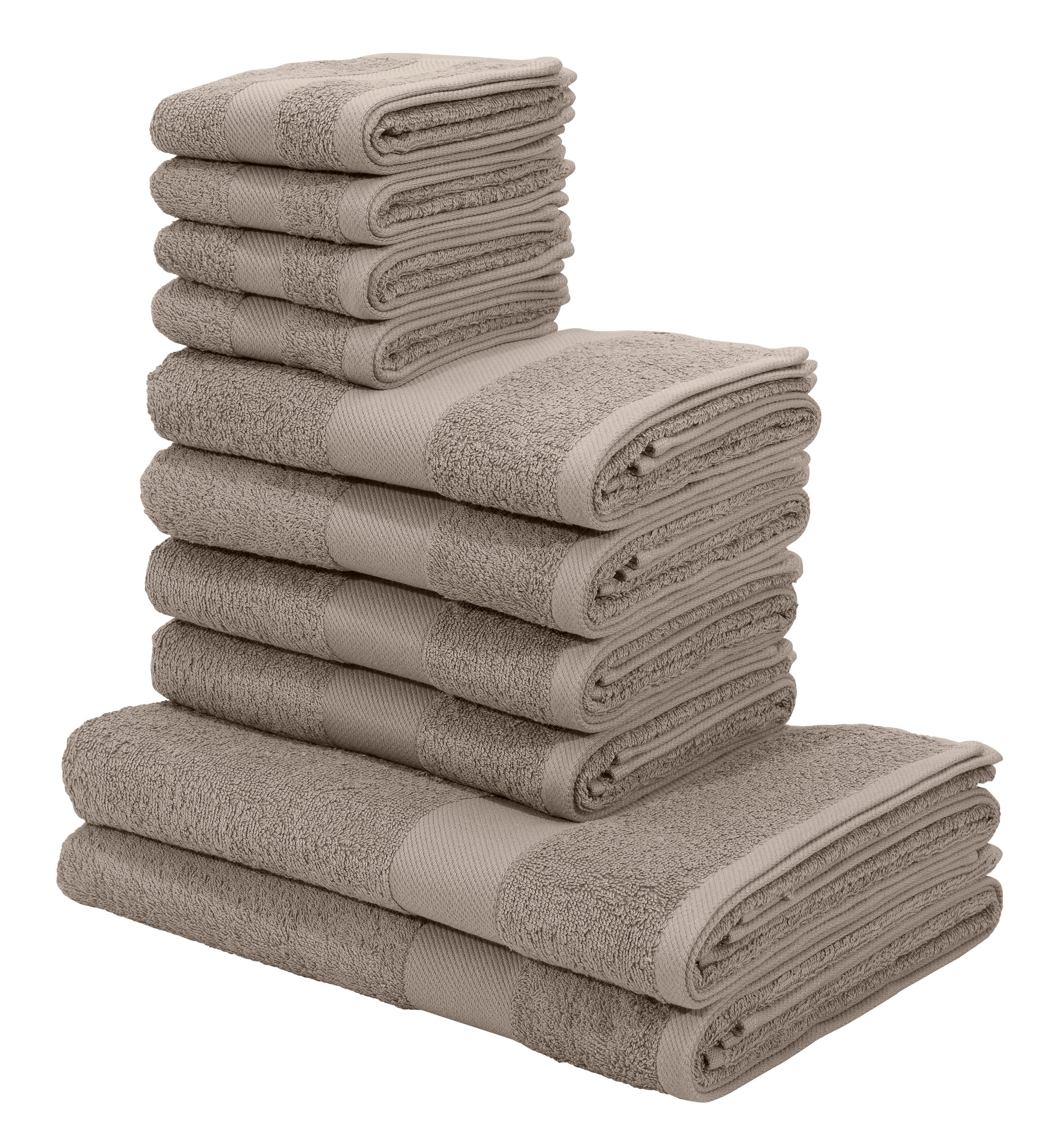 Walkfrottee, 100% (Set, in dezenten Melli, Baumwoll-Handtücher Farben, Handtuchset taupe home Set my 10-tlg), Handtuch