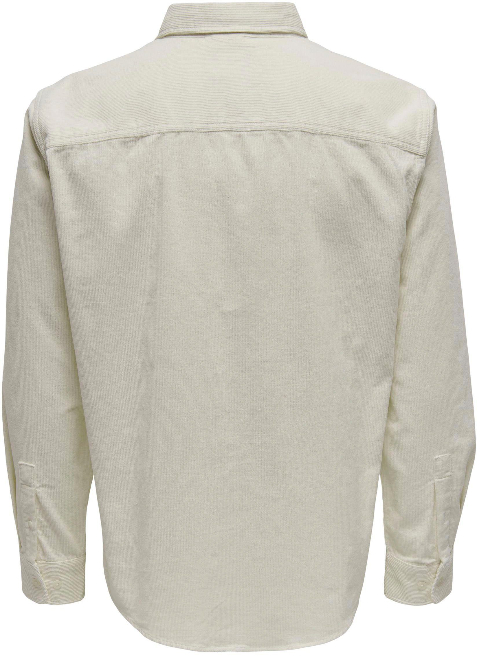 ONLY & SONS Langarmhemd Cloud-Dancer WASHD 2PKT ONSALP OS RLX COR