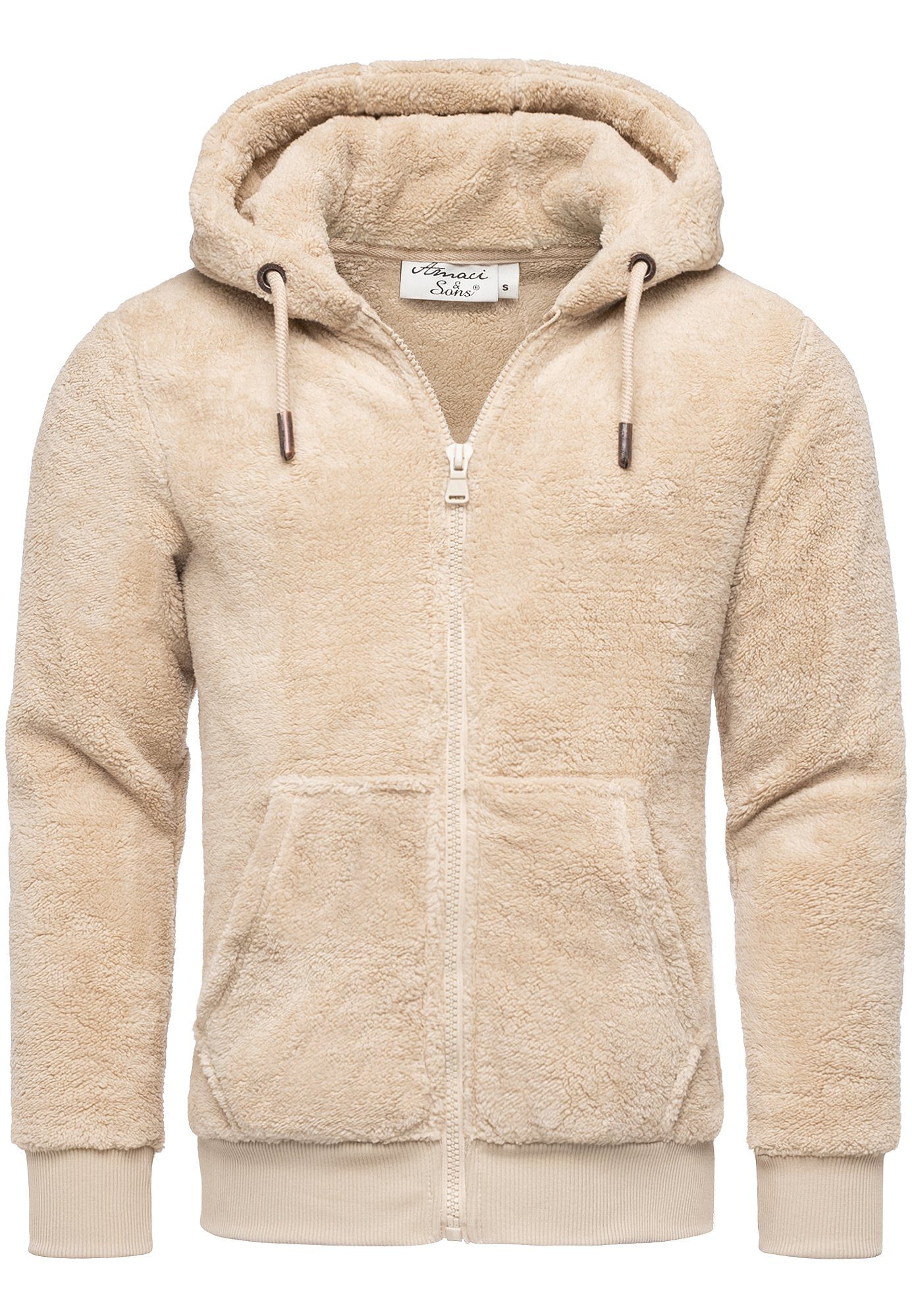 Amaci&Sons Sweatjacke BERWYN Teddyfell Jacke Herren Teddy Sweatjacke Plüsch günstig online kaufen