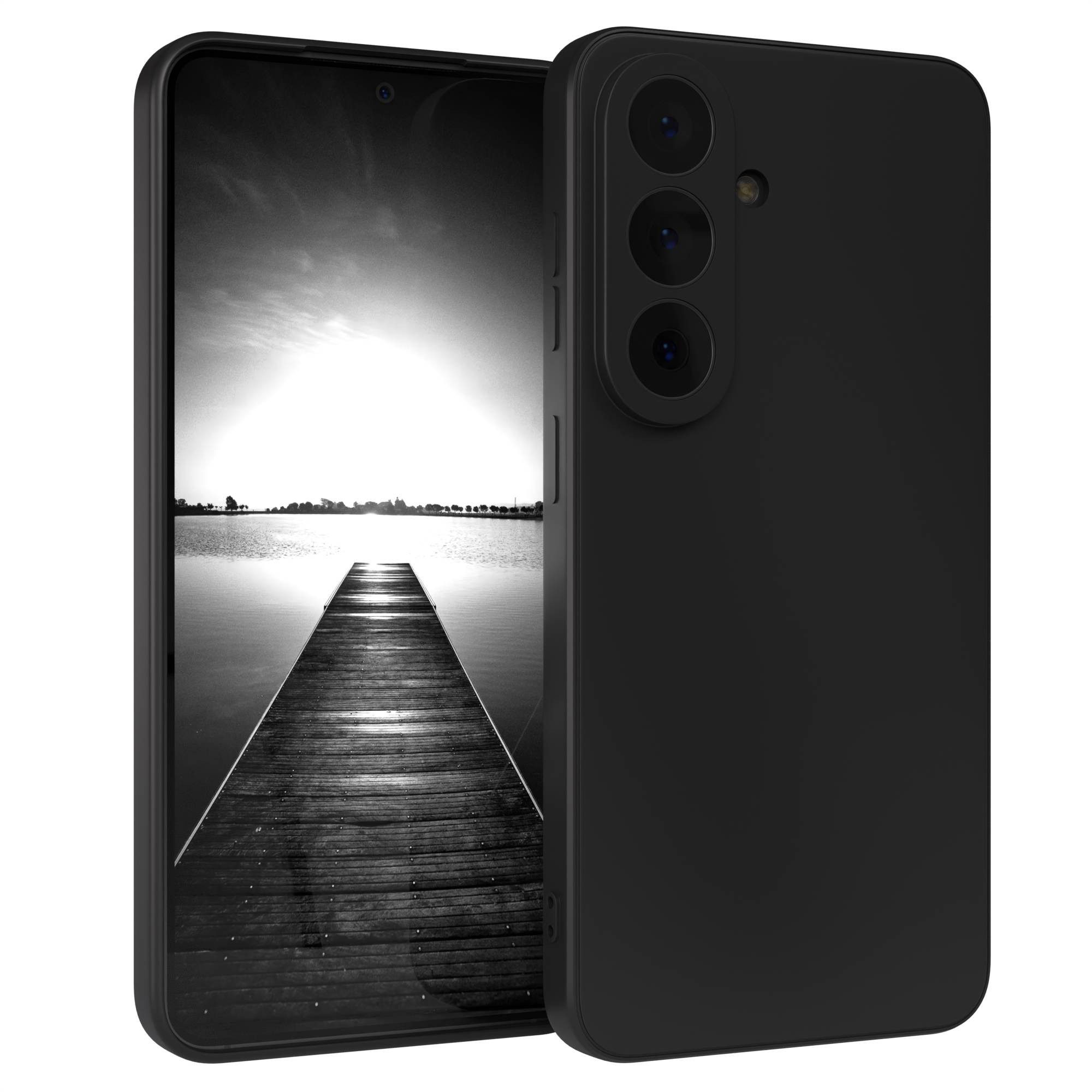 EAZY CASE Handyhülle TPU Hülle für Samsung Galaxy S26 6,3 Zoll, Silikon Schutzhülle mit Kameraschutz kratzfest Back Cover Etui Schwarz