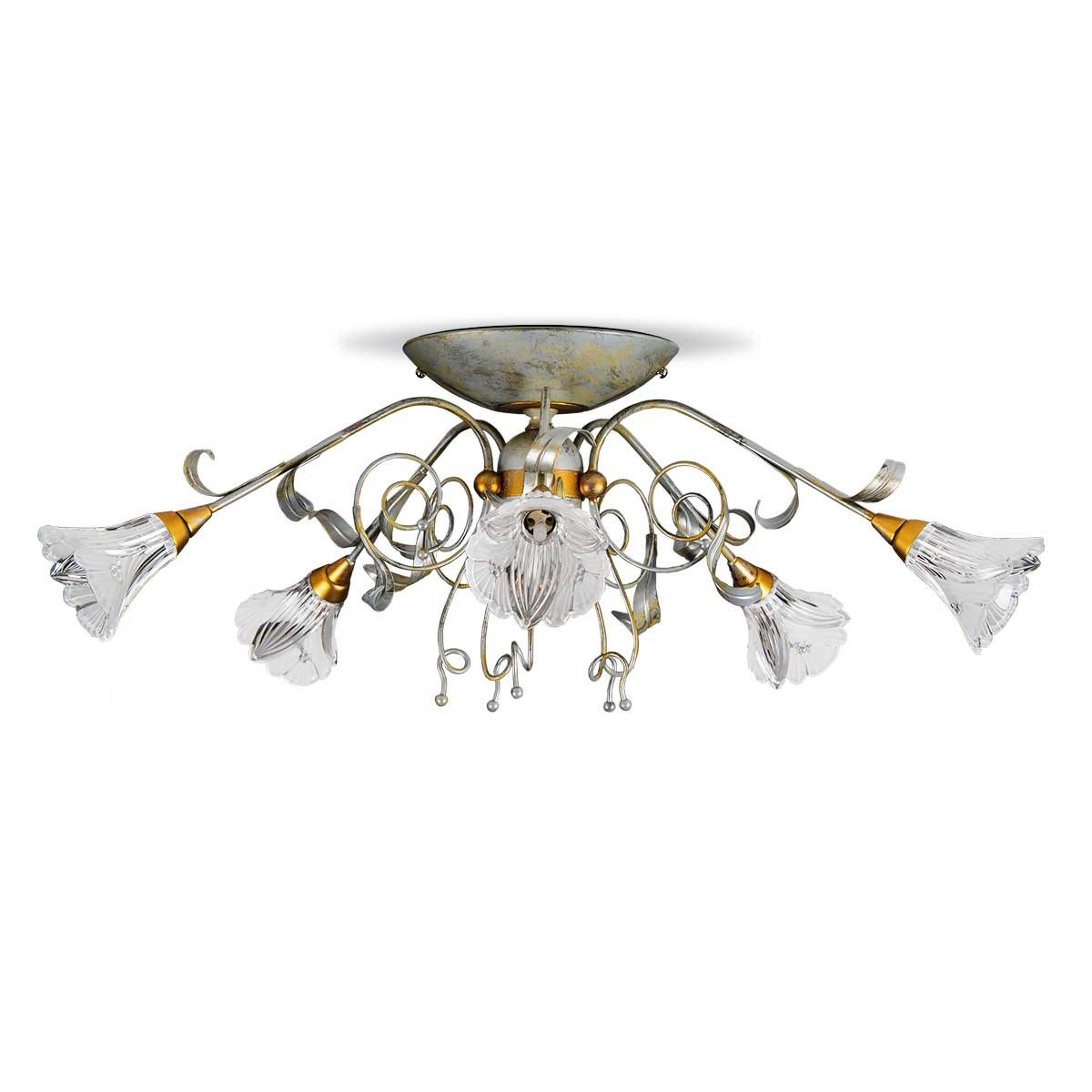 Helios Leuchten Deckenleuchte Florentiner Landhausstil Glas Bleikristall, Wohnzimmerlampe Schlafzimmerlampe, italienisches Manufakturprodukt