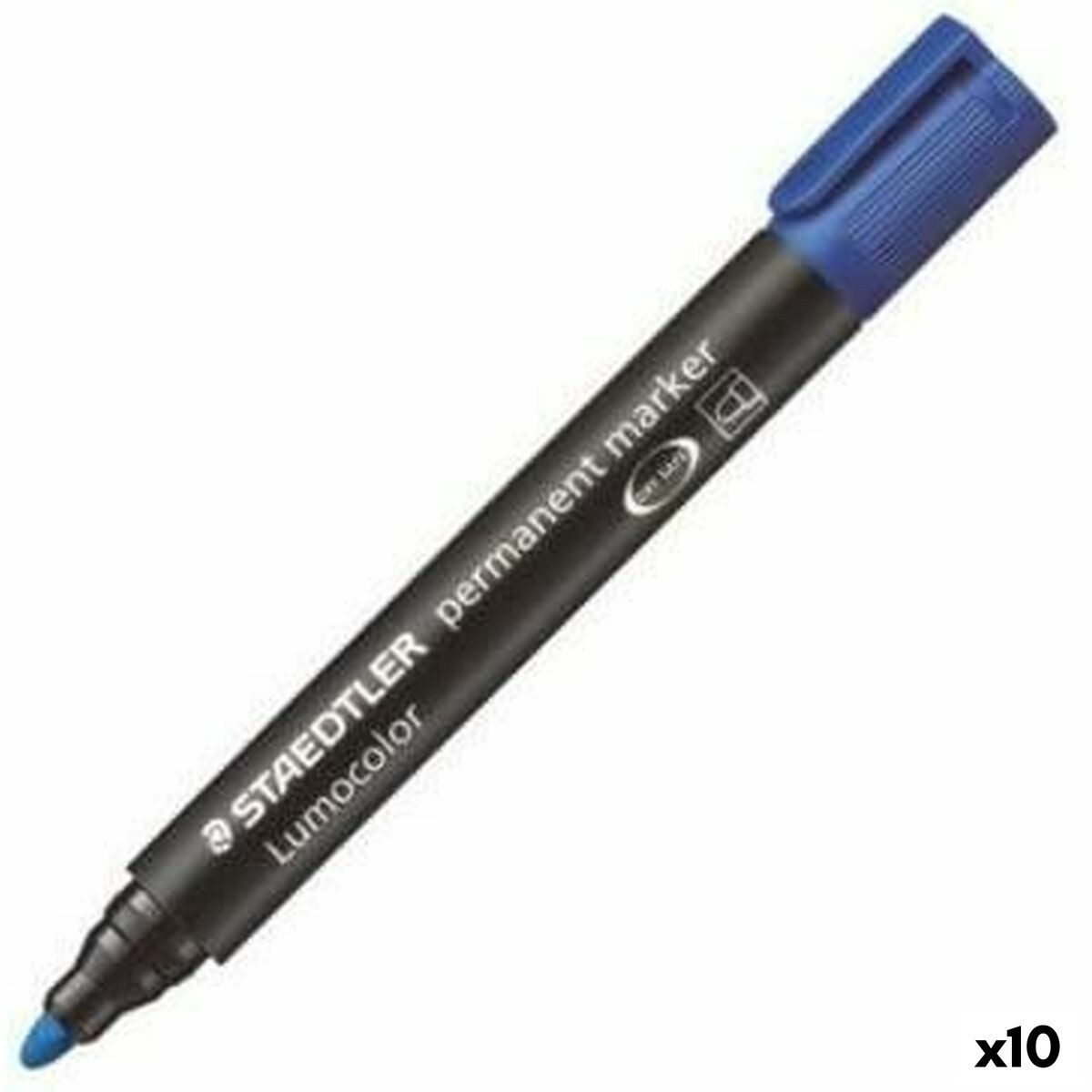 STAEDTLER Permanentmarker, Dauermarker Staedtler Lumocolor 352-3 Blau (10 Stück)