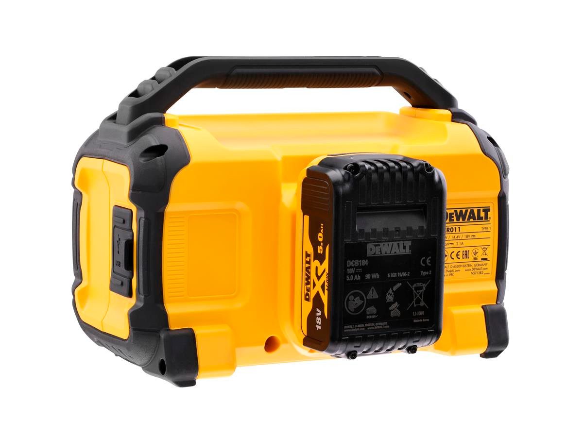 DeWalt 30 Meter Reichweite Bluetooth-Lautsprecher (Bluetooth, 20 W, ohne Akku und Ladegerät, leistungsstarke Aktiv-Lautsprecher, Bluetooth)