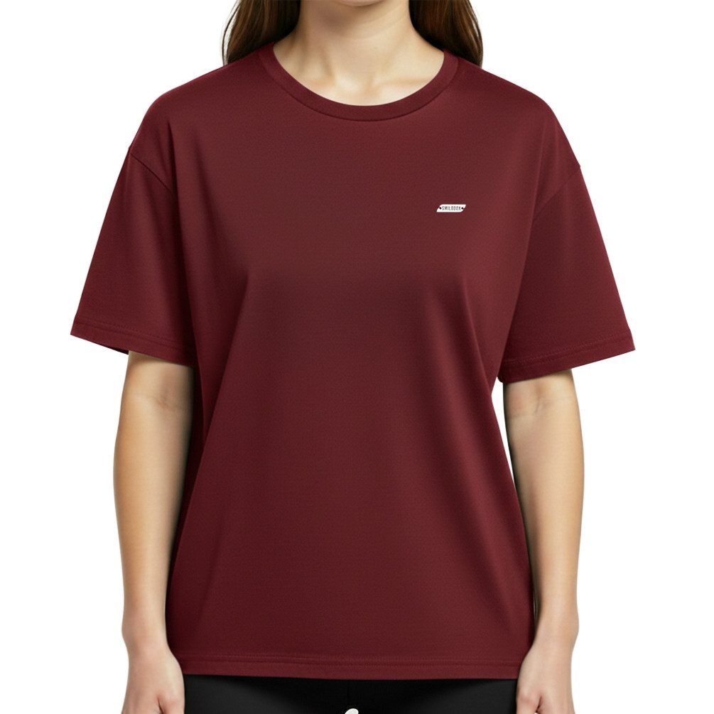 Smilodox T-Shirt Lyanna, Oversize Lässiges Shirt, 100% Baumwolle, gravierte günstig online kaufen