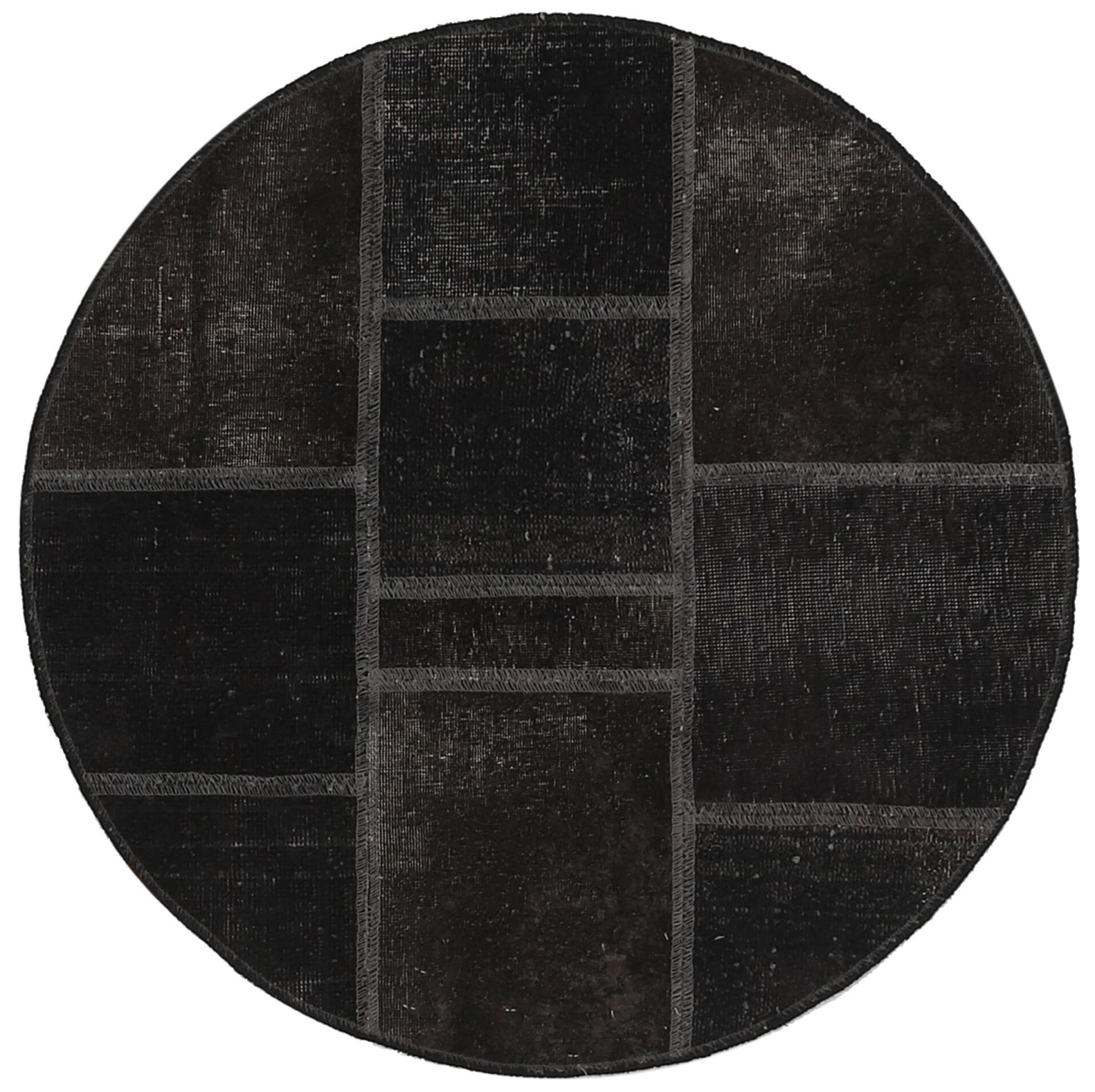 Nain Trading Orientteppich Patchwork 101x99 Handgeknüpfter Moderner Orientteppich, rund, Höhe: 8 mm